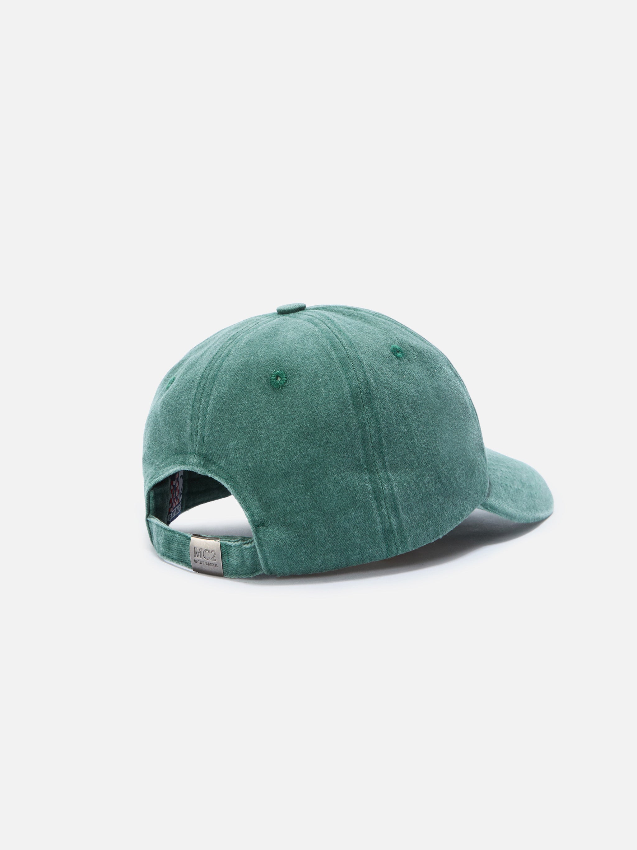 Davis Green Cotton Baseball Cap With Embroidered Logo Hat