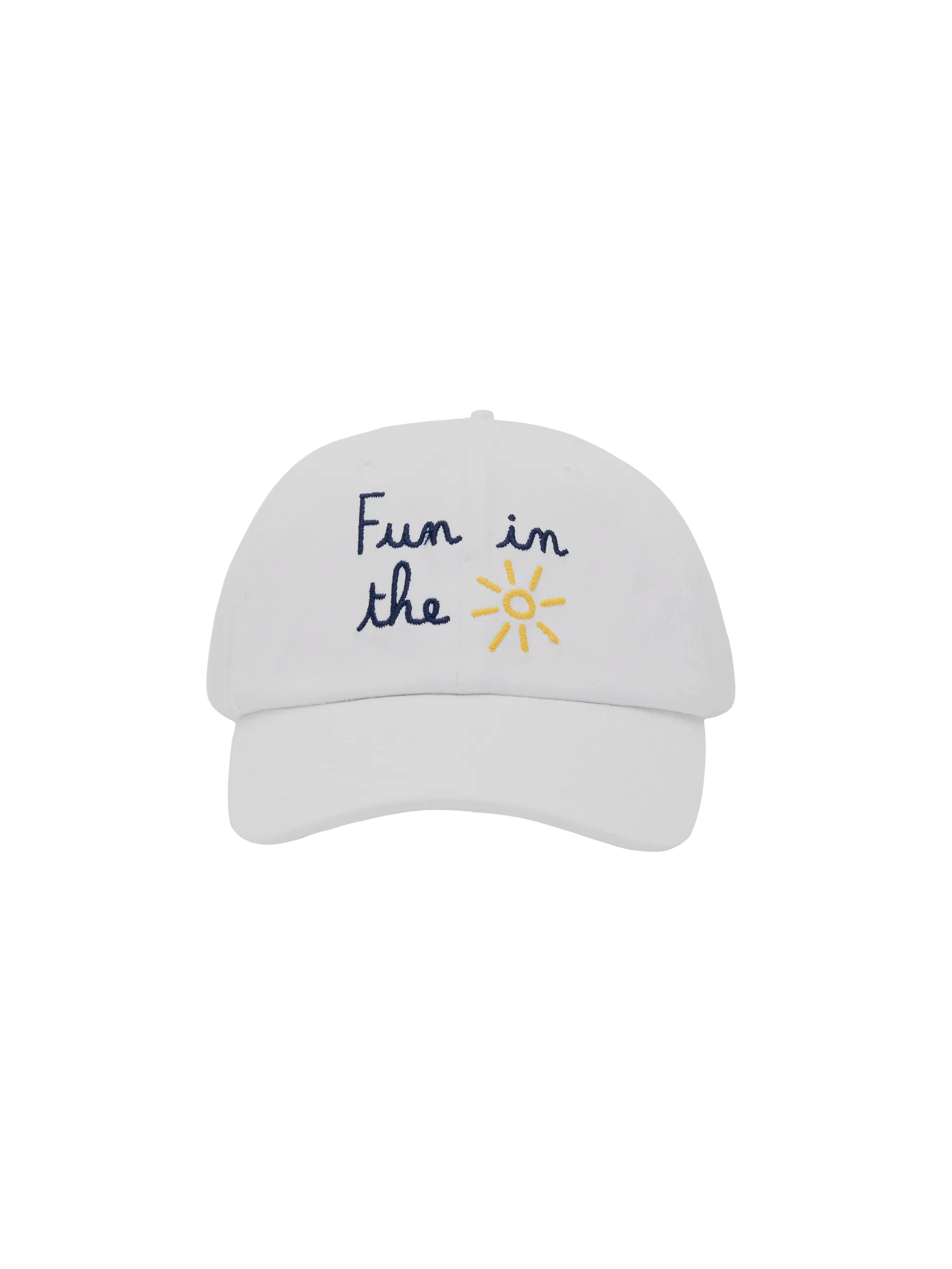 White Denim Ball Cap Baseball Jr With Daisy Embroidery Hat