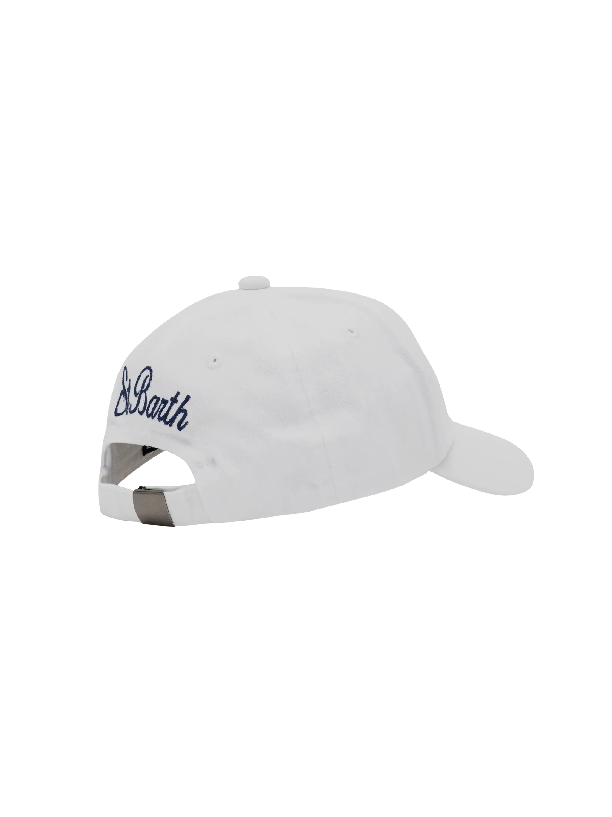 White Denim Ball Cap Baseball Jr With Daisy Embroidery Hat