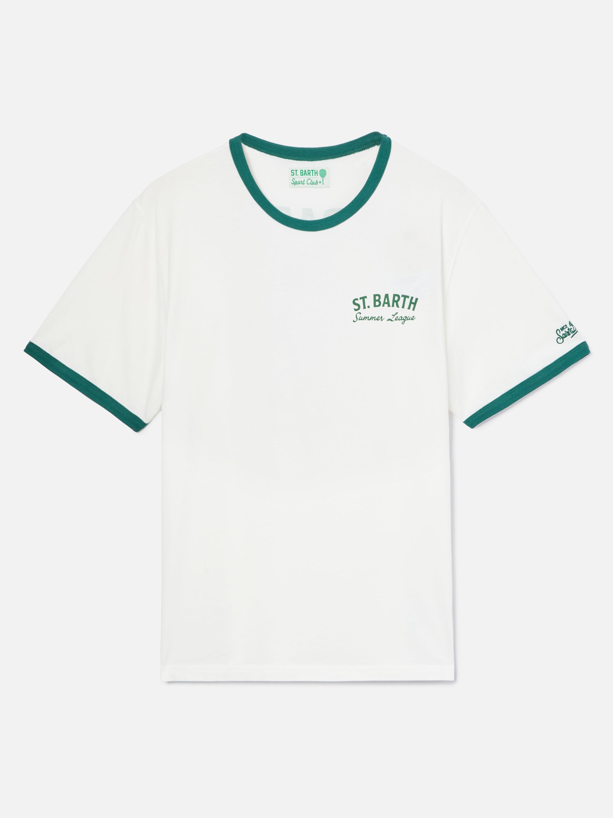 Cream Dean T-Shirt With Tennis League Print And Maxi Graphic On The Back White