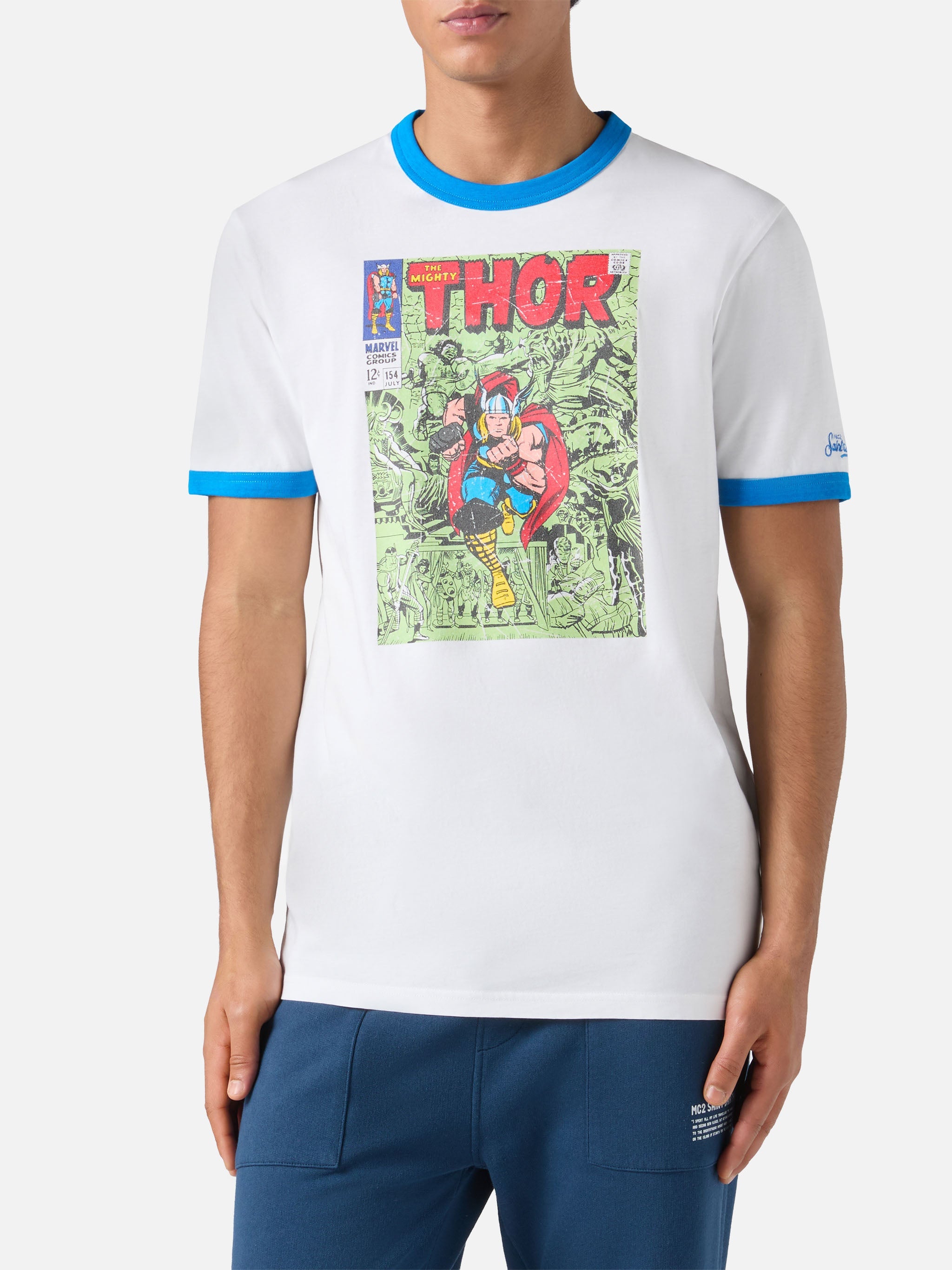 Man Cotton T-Shirt With Thor Print | Marvel Special Edition White