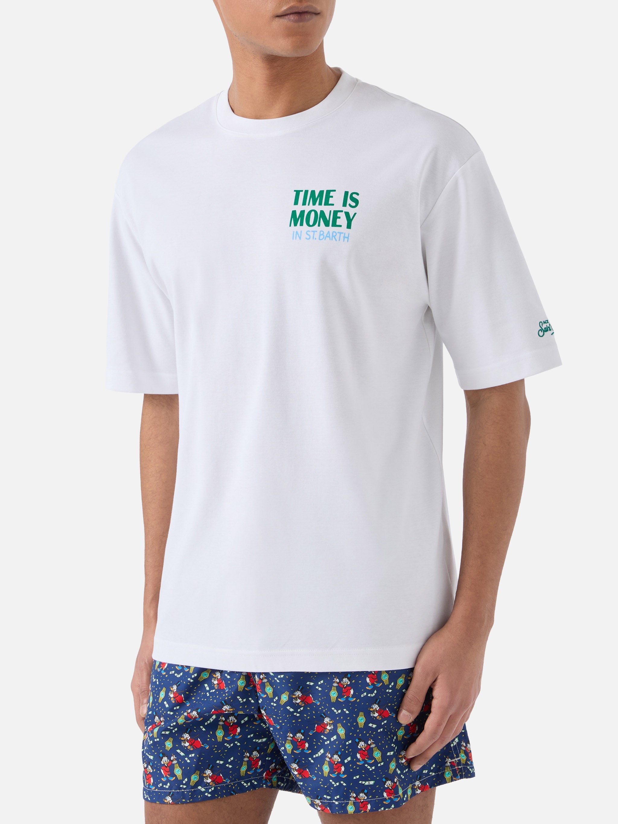 Delmar T-Shirt With Time Is Money Print And Maxi Graphic On The Back White