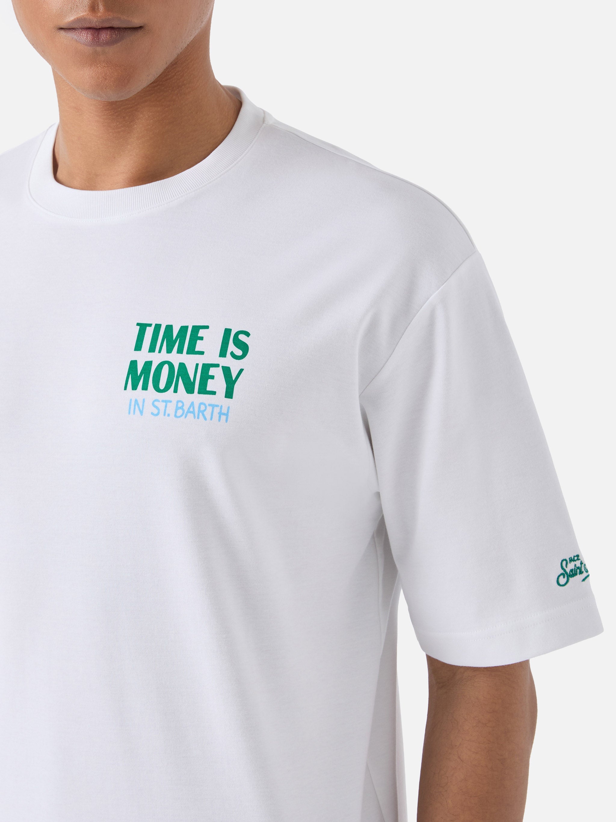 Delmar T-Shirt With Time Is Money Print And Maxi Graphic On The Back White