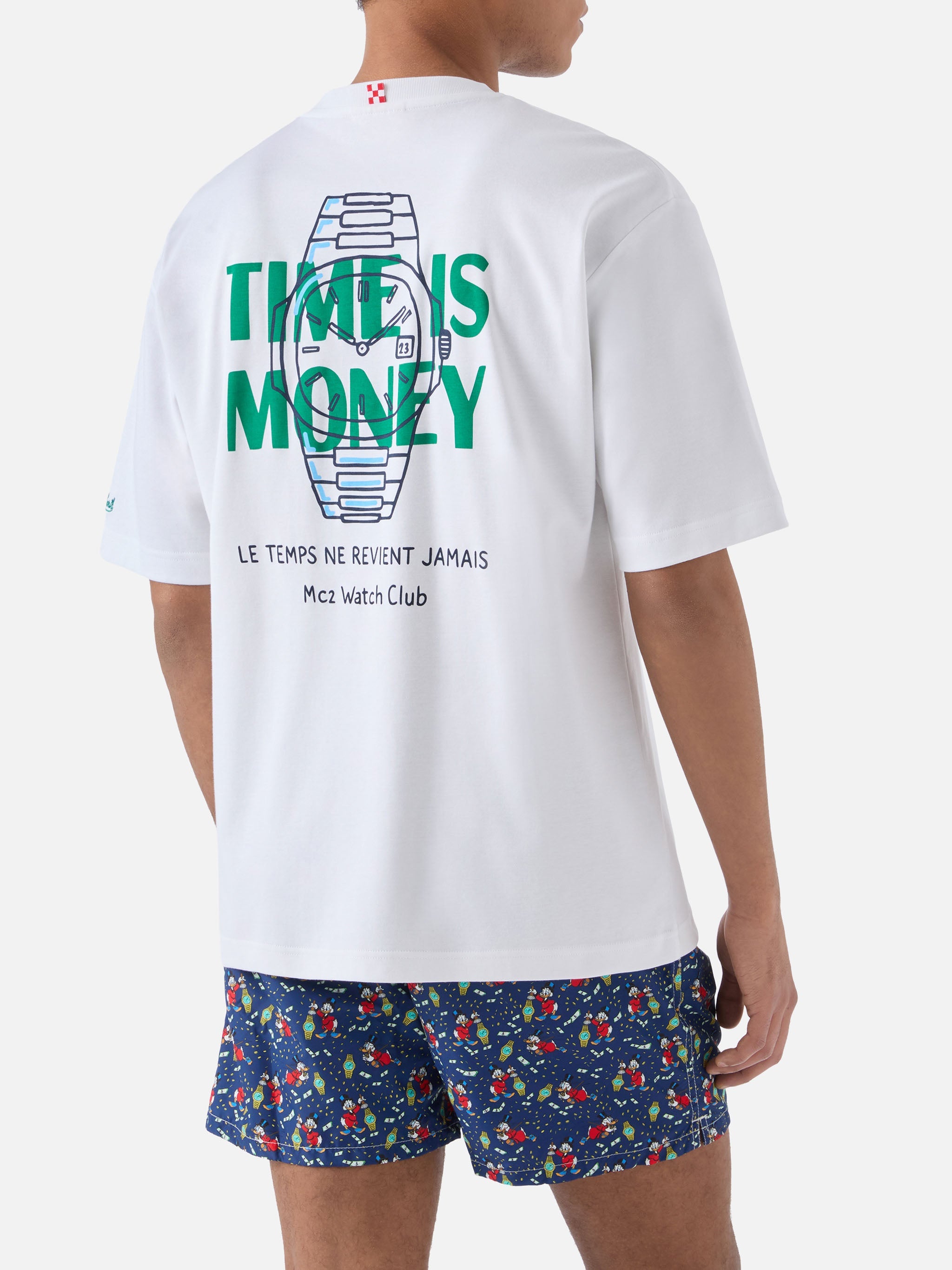 Delmar T-Shirt With Time Is Money Print And Maxi Graphic On The Back White