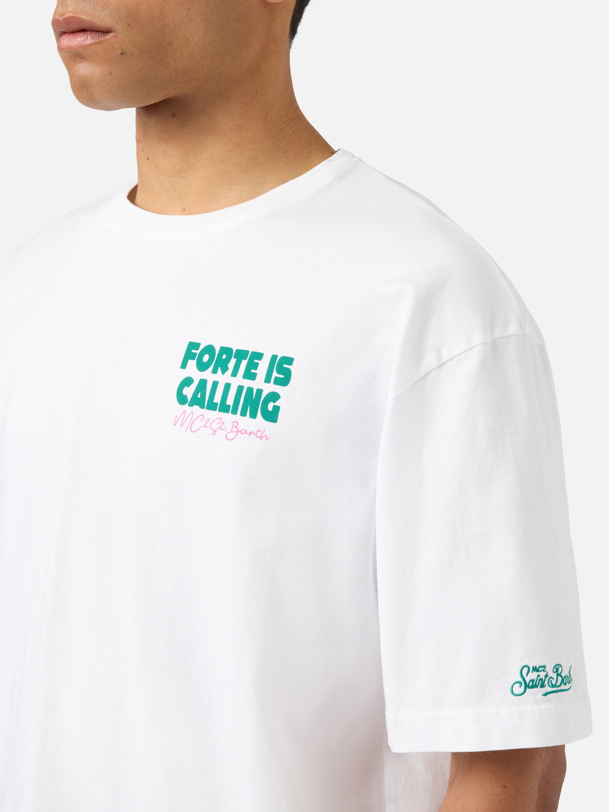 Delmar T-Shirt With Forte Is Calling Print And Maxi Graphic On The Back White