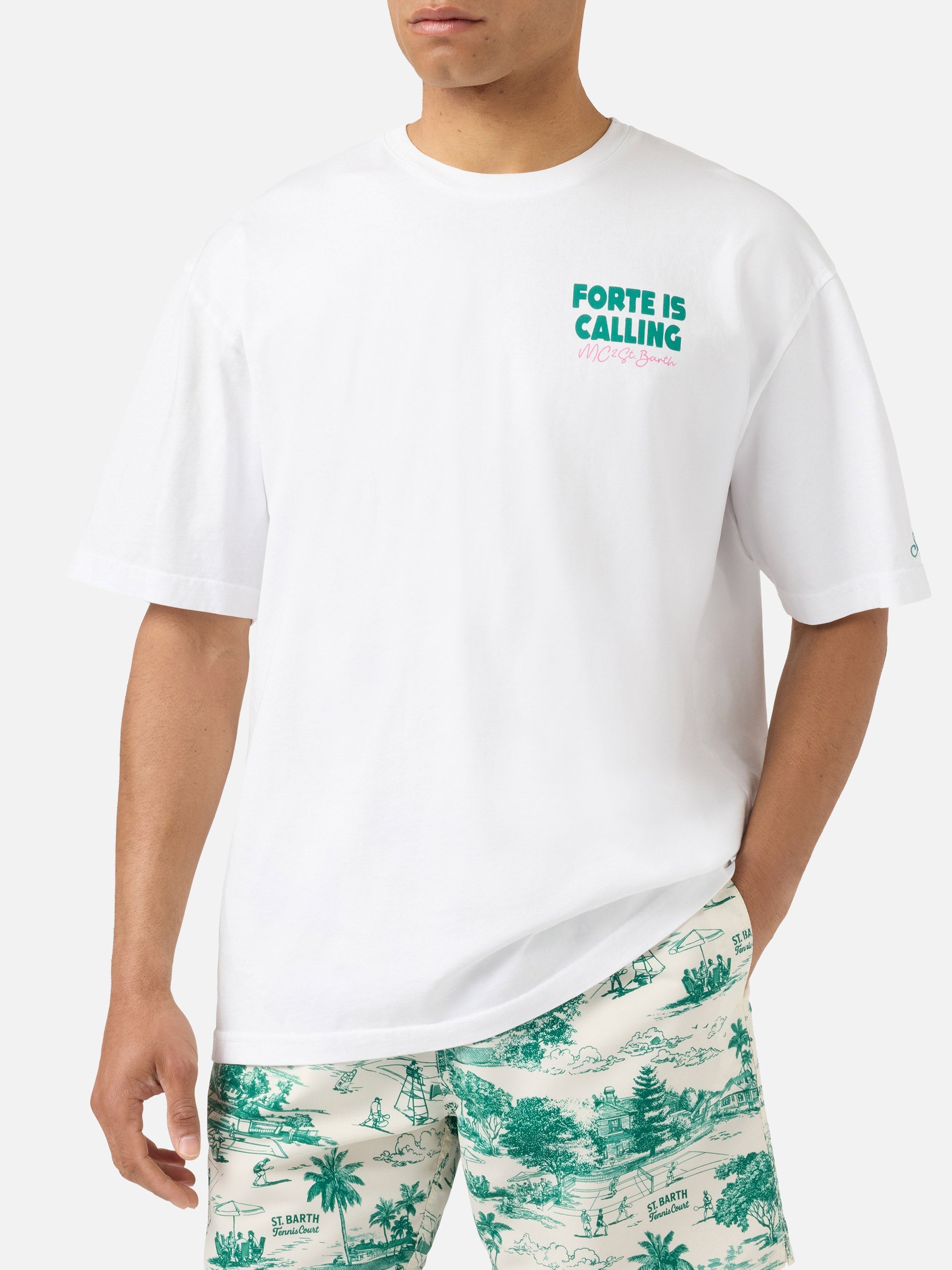 Delmar T-Shirt With Forte Is Calling Print And Maxi Graphic On The Back White