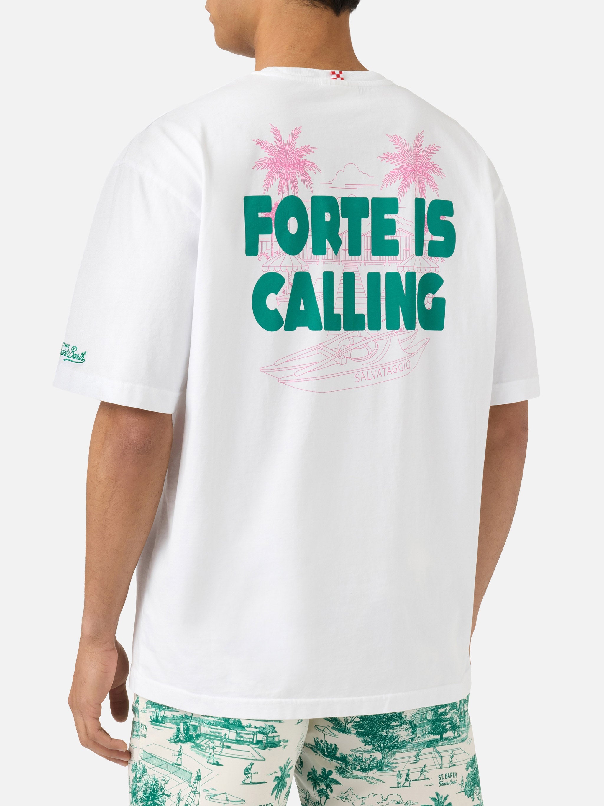 Delmar T-Shirt With Forte Is Calling Print And Maxi Graphic On The Back White