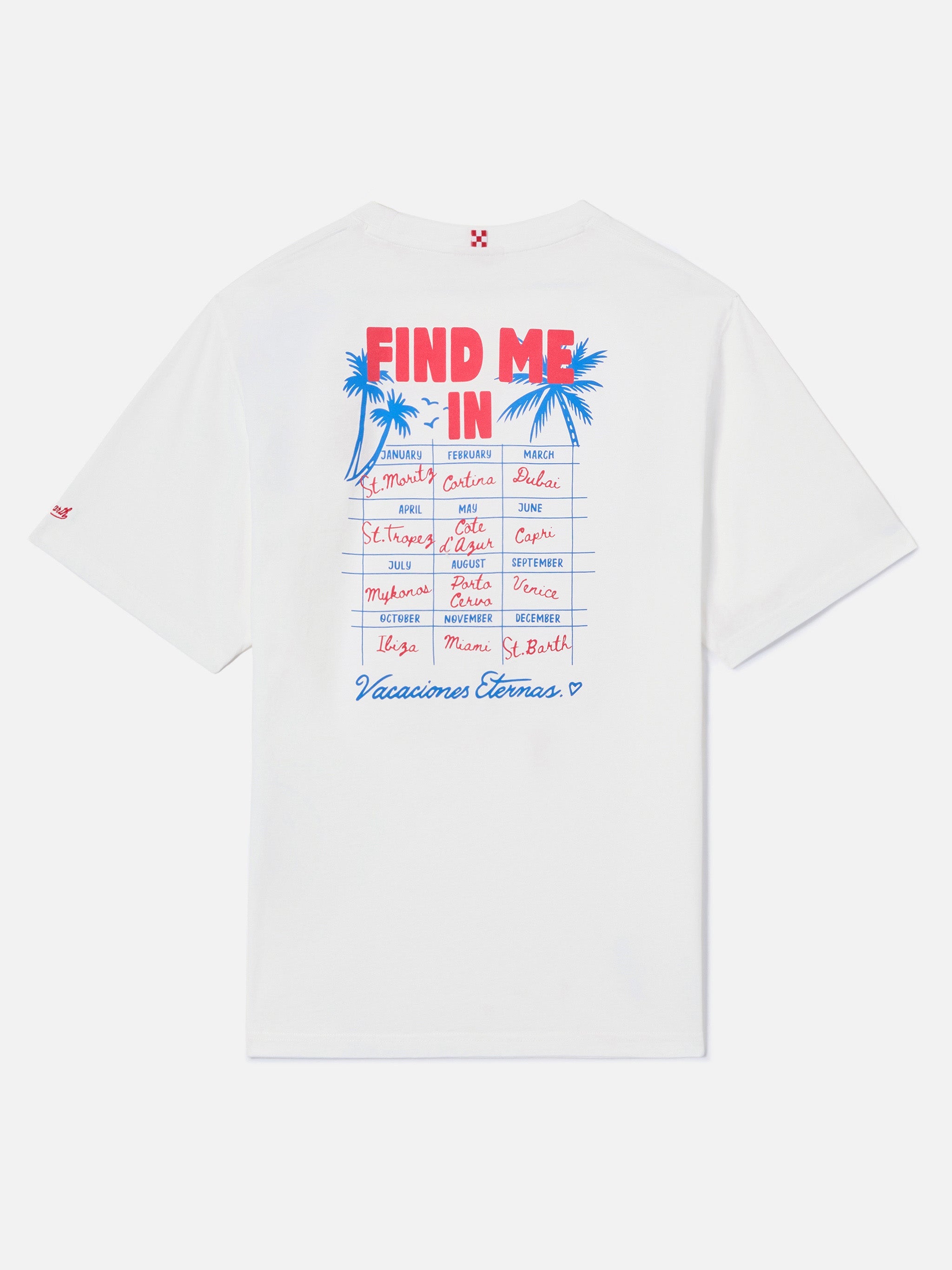 Delmar T-Shirt With Find Me Vacation Print And Maxi Graphic On The Back White
