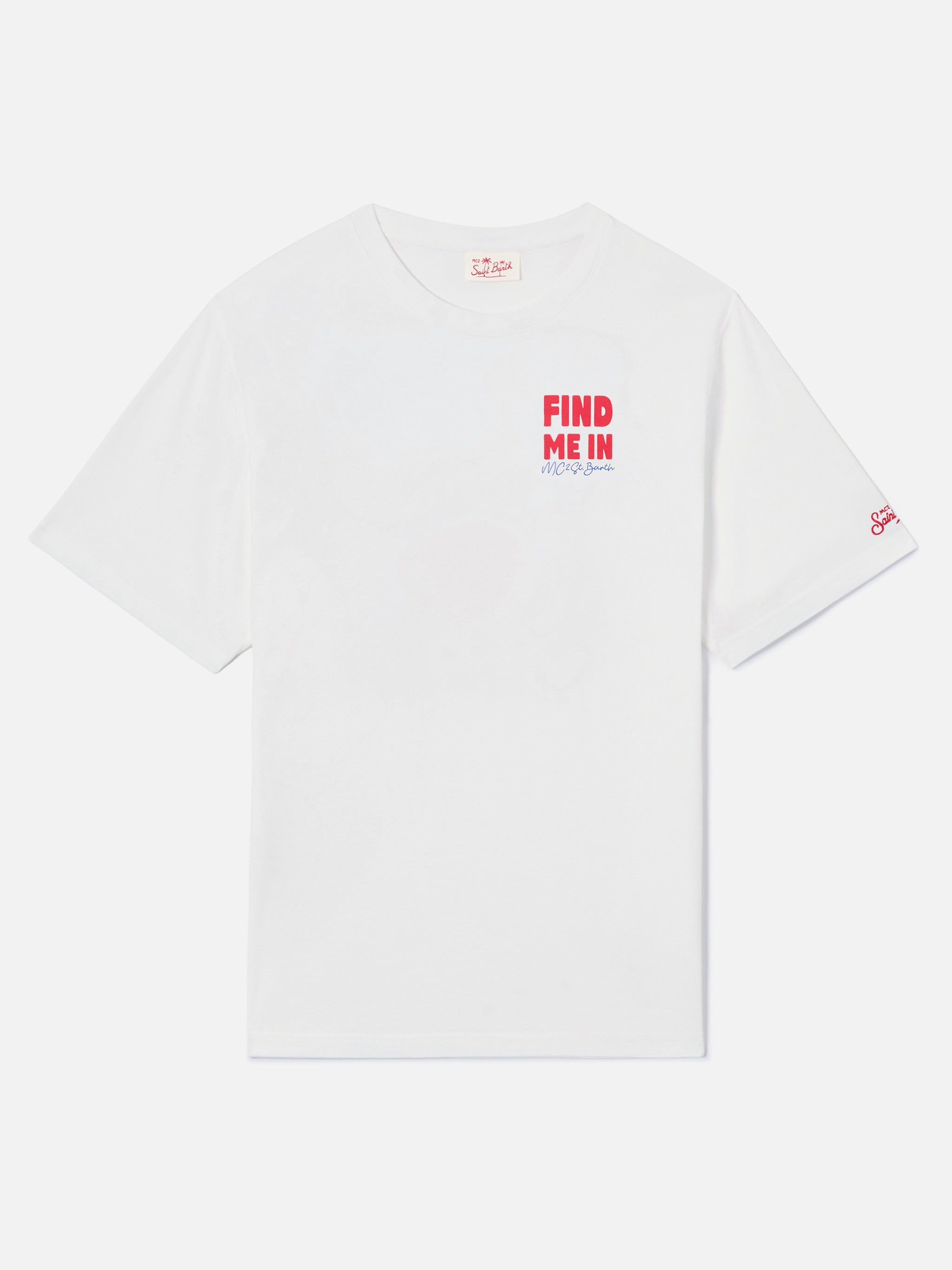 Delmar T-Shirt With Find Me Vacation Print And Maxi Graphic On The Back White