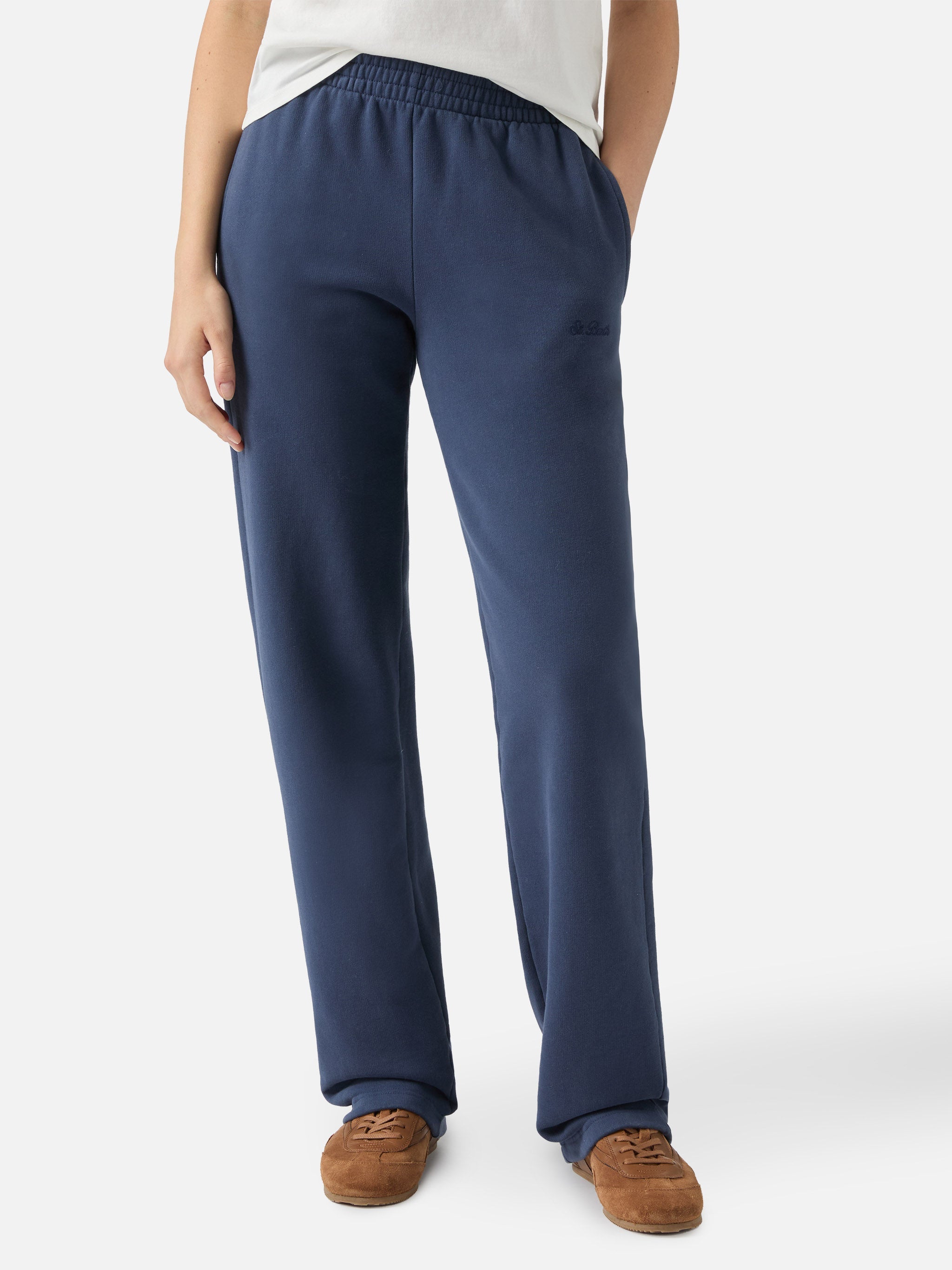 Deena Straight-Hem Joggers Navy Blue Pant