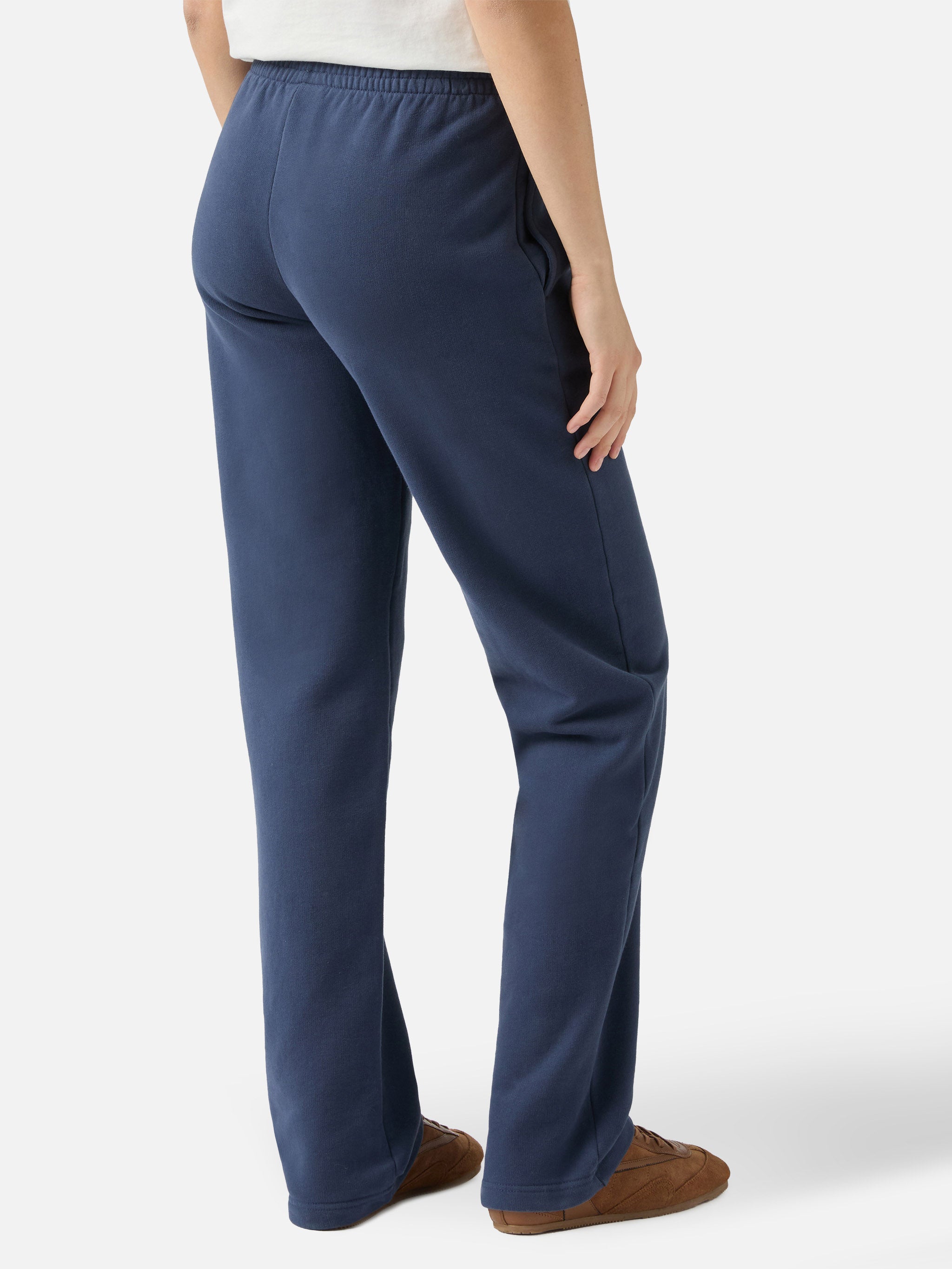 Deena Straight-Hem Joggers Navy Blue Pant