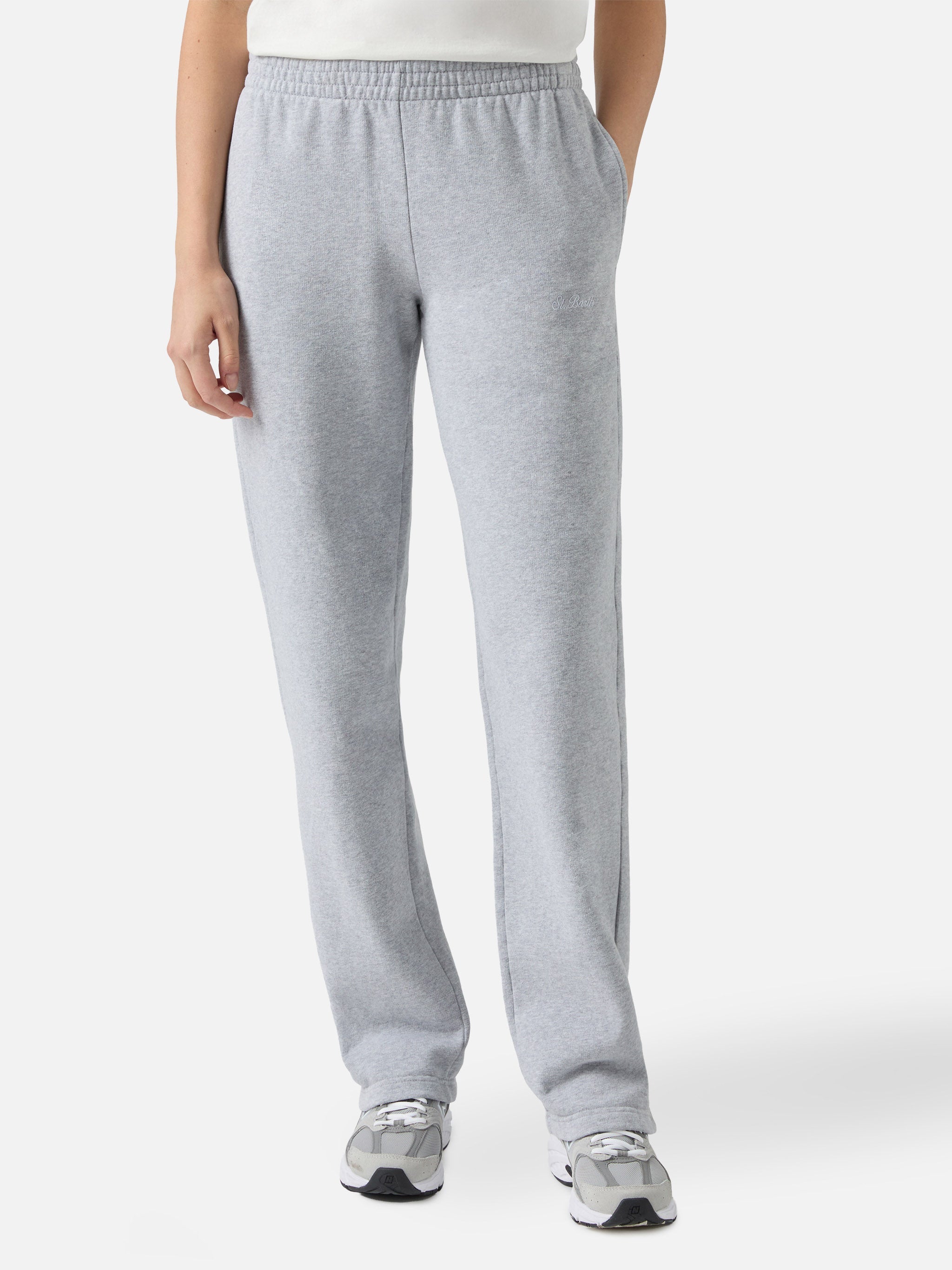 Deena Straight-Hem Joggers Grey Melange Pant