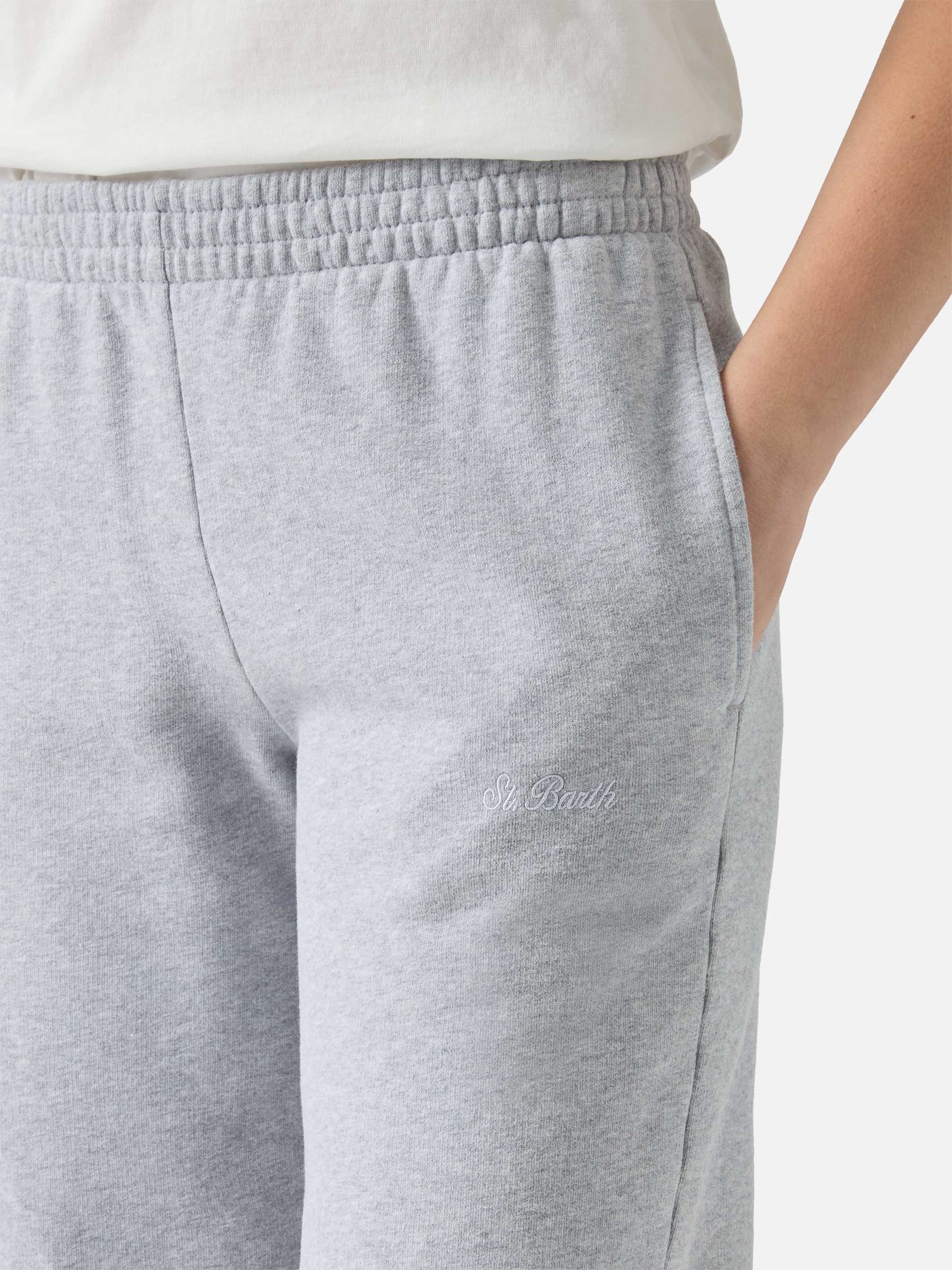 Deena Straight-Hem Joggers Grey Melange Pant