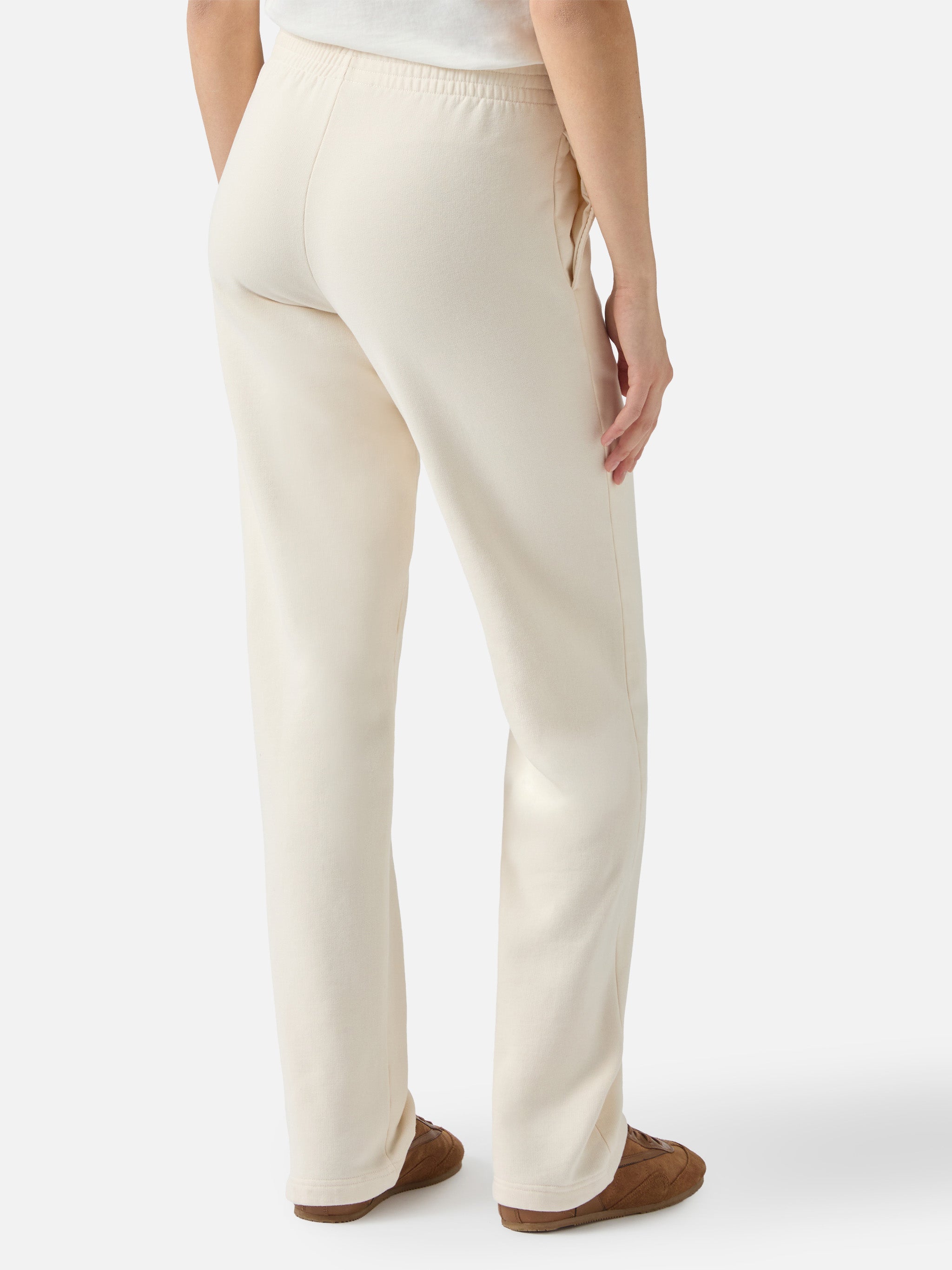 Deena Straight-Hem Joggers Off-White Pant