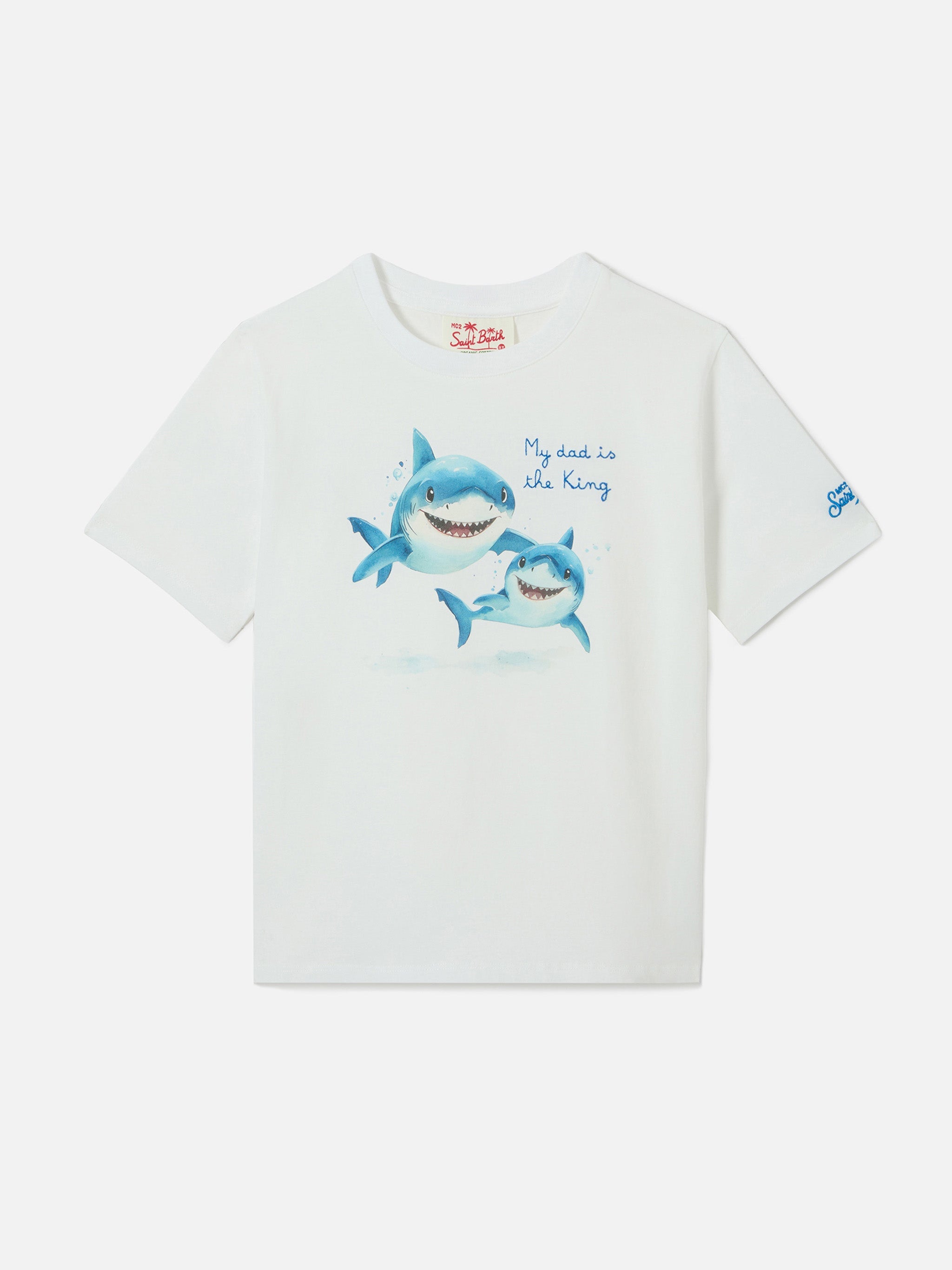 Denver Jr T-Shirt With My Dad Is The King! Embroidery White