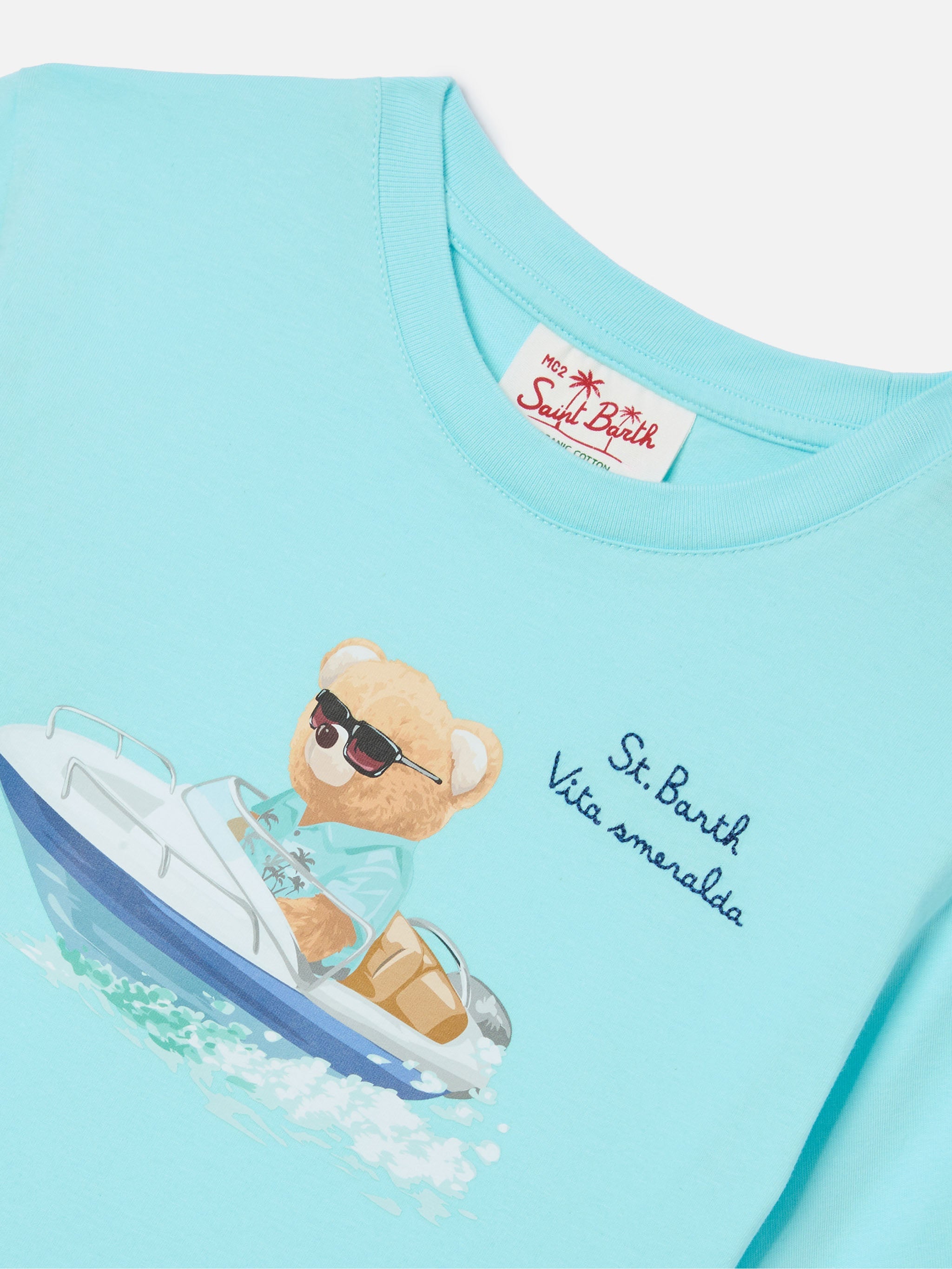 Denver Jr T-Shirt With Vita Smeralda Embroidery Green