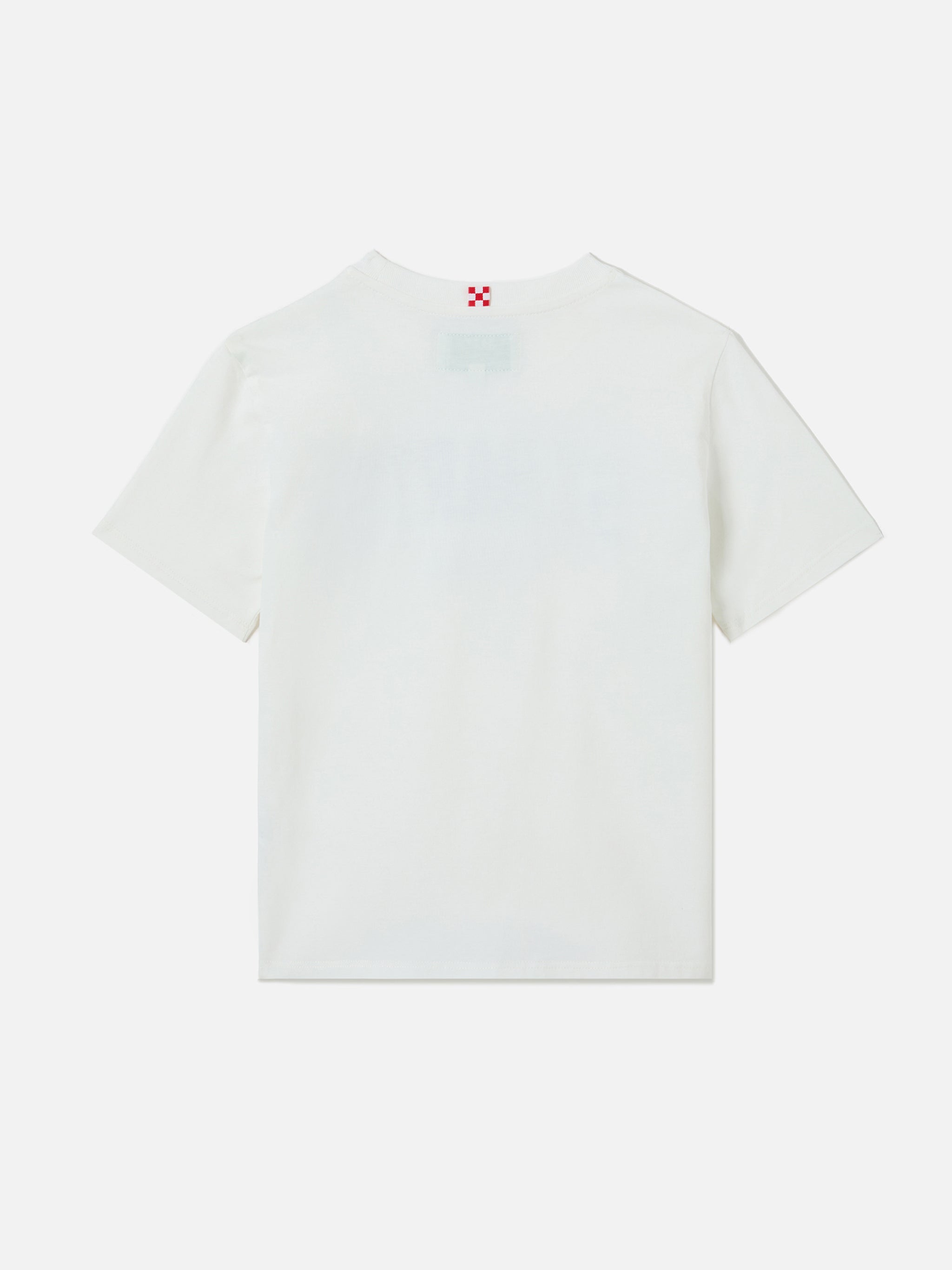 White Denver Jr T-Shirt Pure Cotton With Sport Club Print