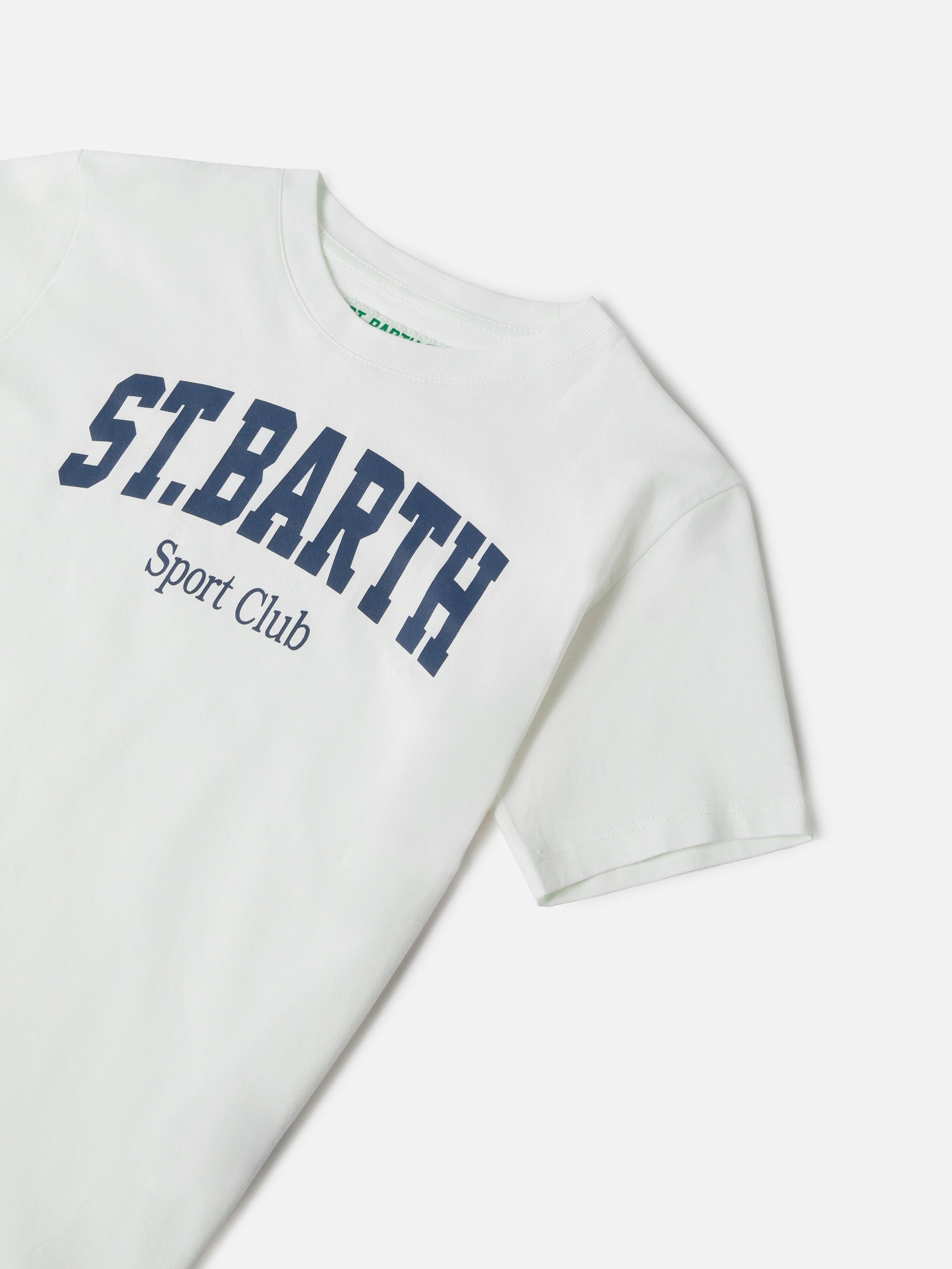 White Denver Jr T-Shirt Pure Cotton With Sport Club Print