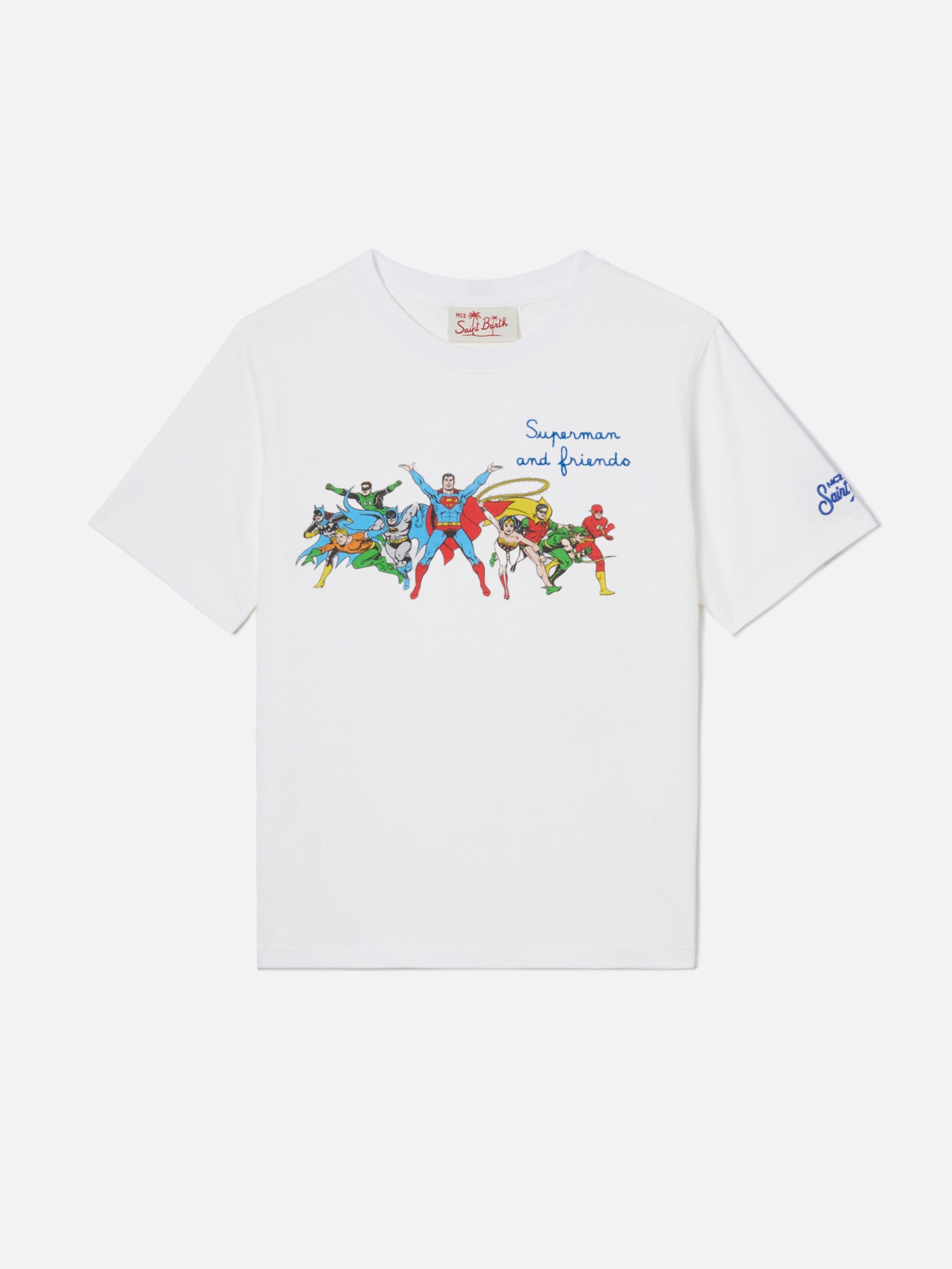 Denver Jr T-Shirt With Super Friends Embroidery | Special Edition White