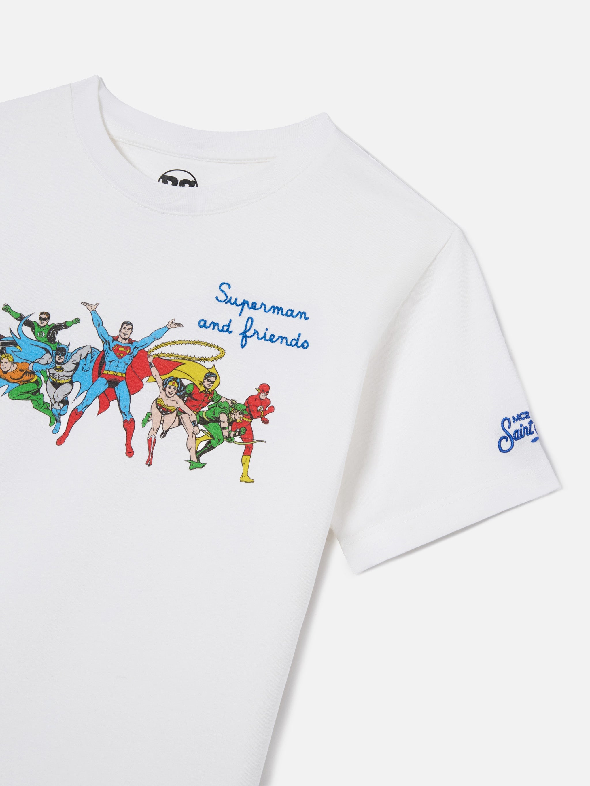 Denver Jr T-Shirt With Super Friends Embroidery | Special Edition White