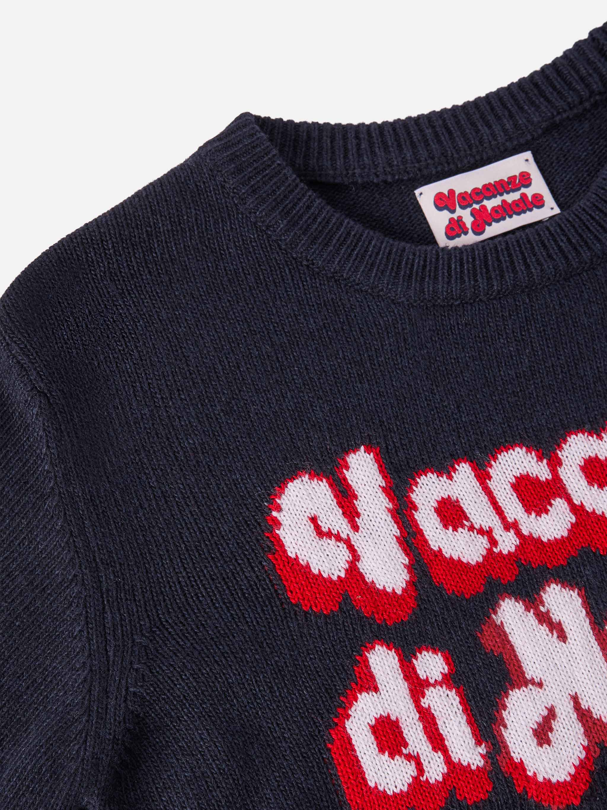 Douglas Crewneck Cashmere Blend With Vacanze Di Natale Jacquard | Special Edition Blue