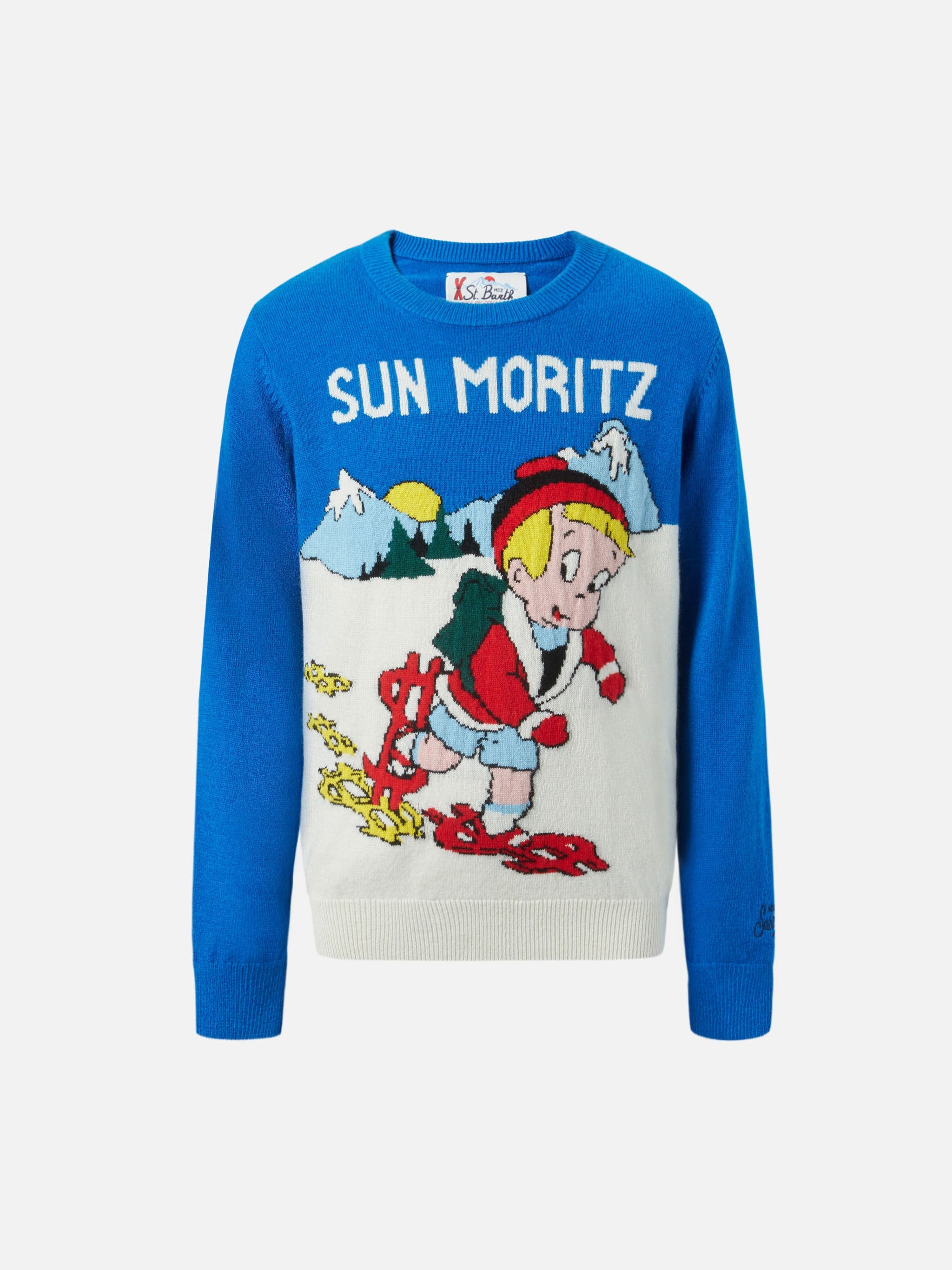 Crewneck Douglas With Richie Rich Jacquard | Special Edition Mid Blue