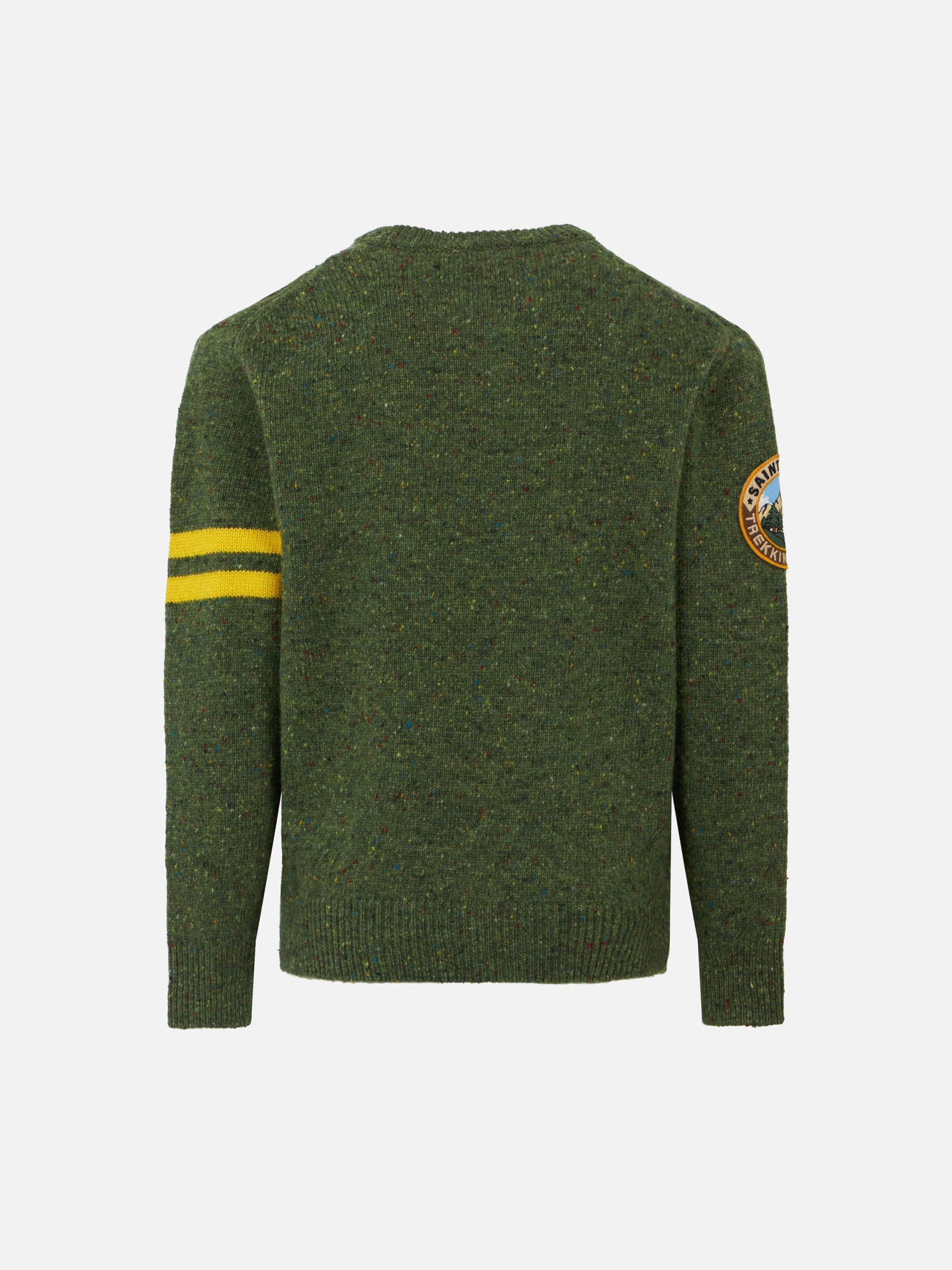Boy Crewneck Donegal Sweater With Snoopy Jacquard | - Peanuts™ Special Edition Green