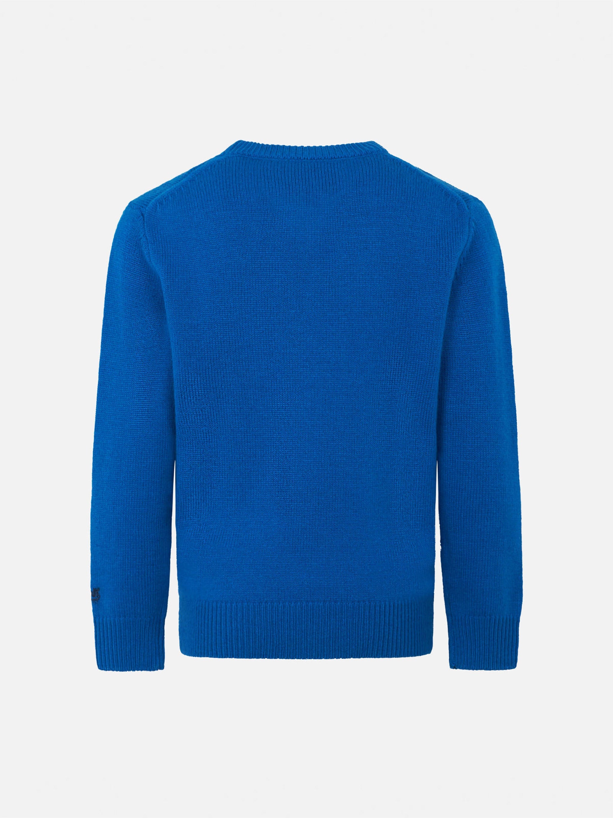 Boy Crewneck Sweater With Snoopy Padel Jacquard | - Peanuts™ Special Edition Blue