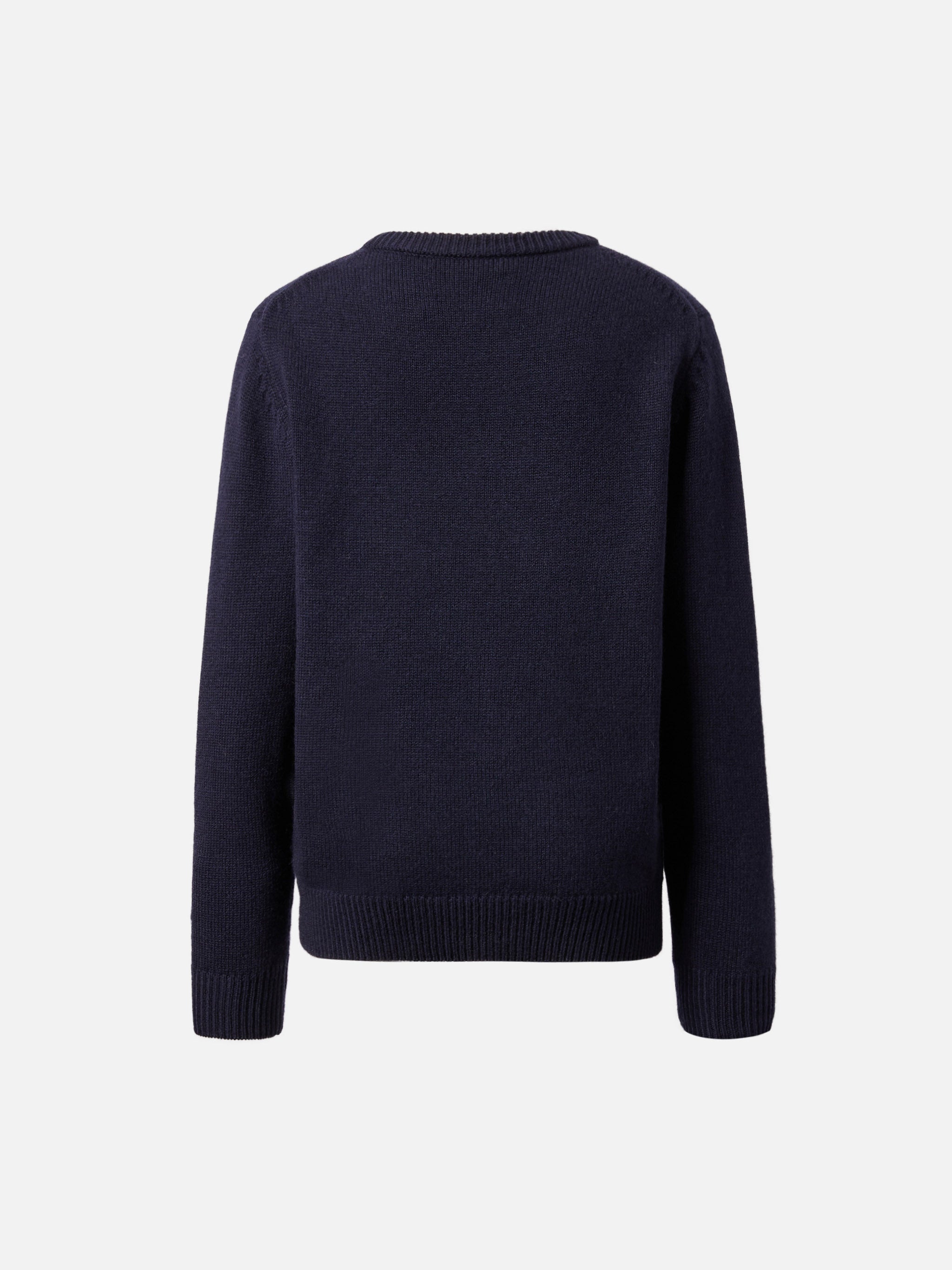 Navy Blue Sweater Douglas With Tutto La Mamma Jacquard