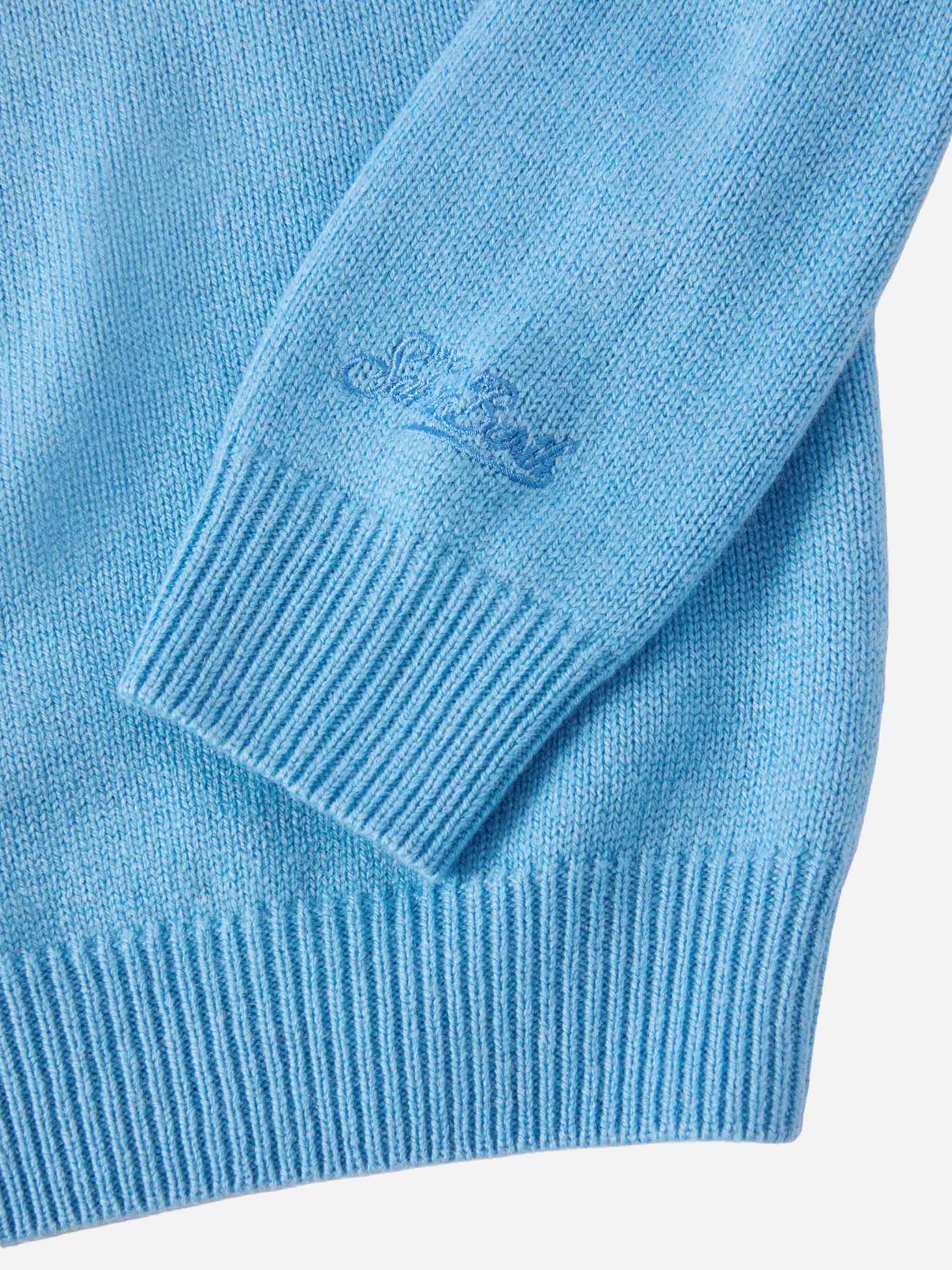 Crewneck Douglas Cashmere Blend With Me Ne Vado Dai Nonni Jacquard Blue