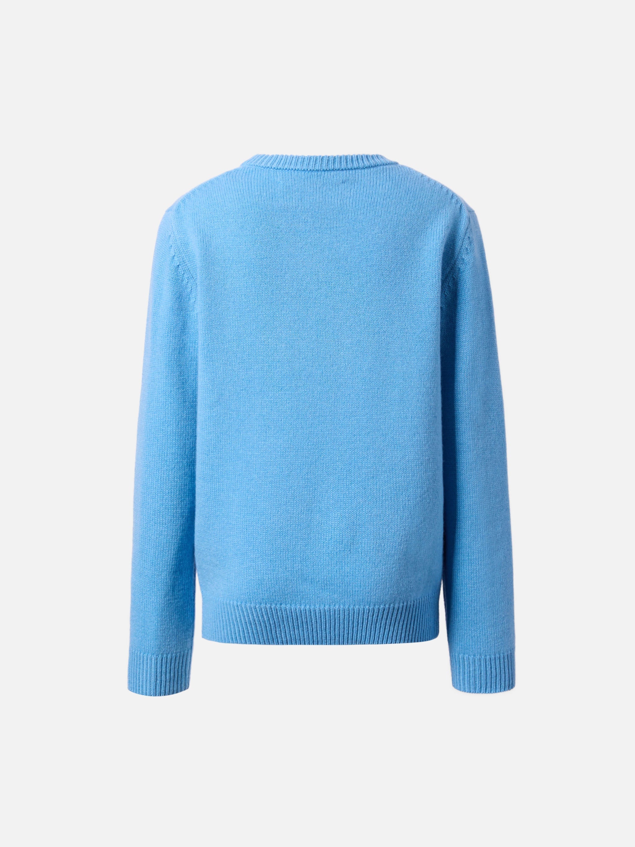 Crewneck Douglas Cashmere Blend With Me Ne Vado Dai Nonni Jacquard Blue