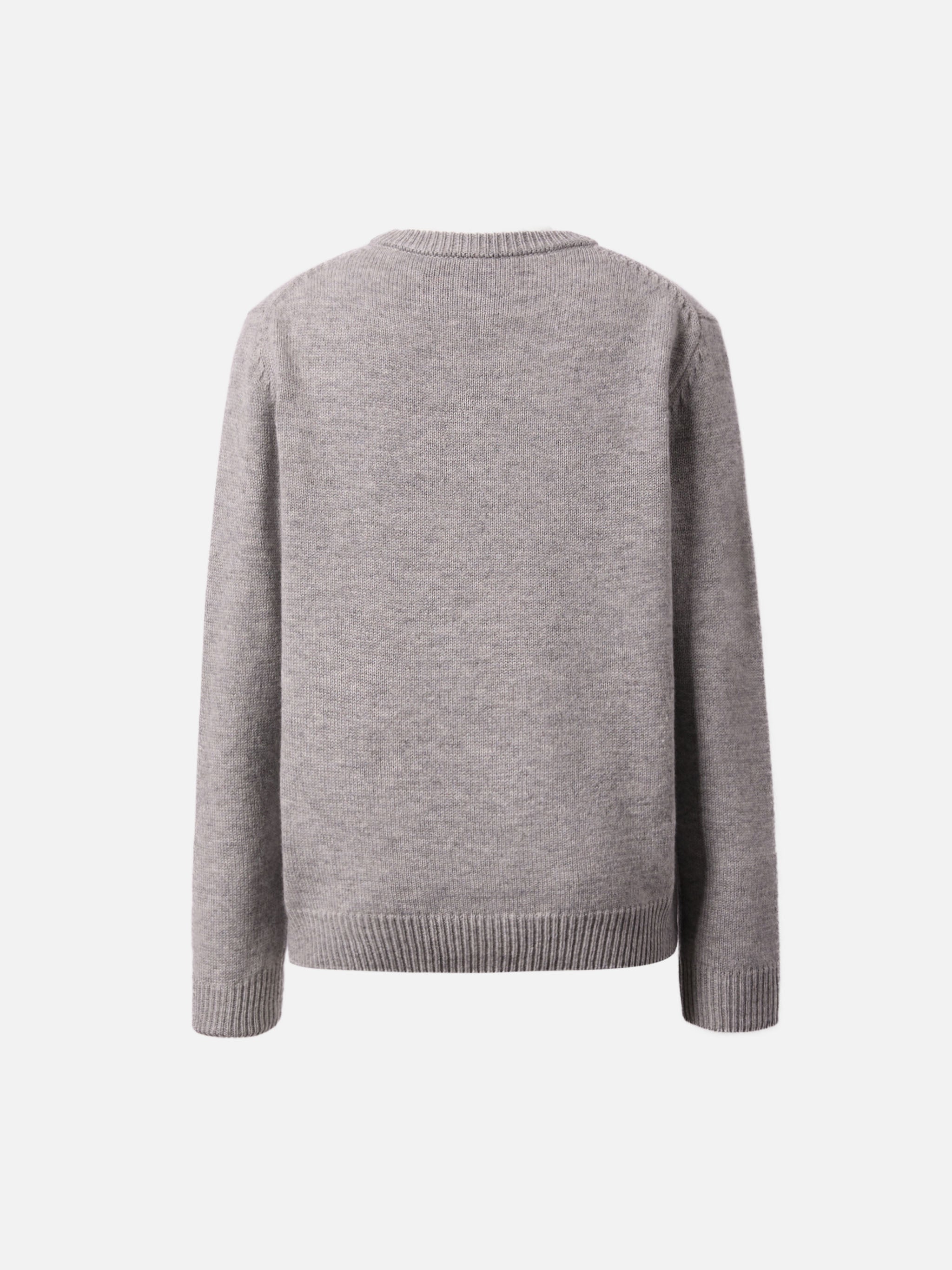 Crewneck Douglas Cashmere Blend With Too Cold For School Embroidery Grey