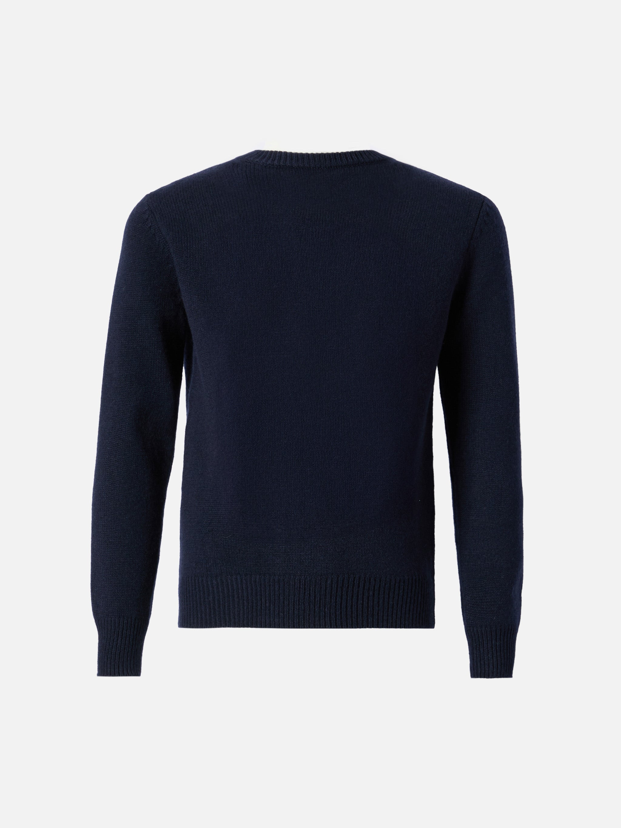 Crewneck Douglas Cashmere Blend With Orso Trudi Patch | Special Edition Blue