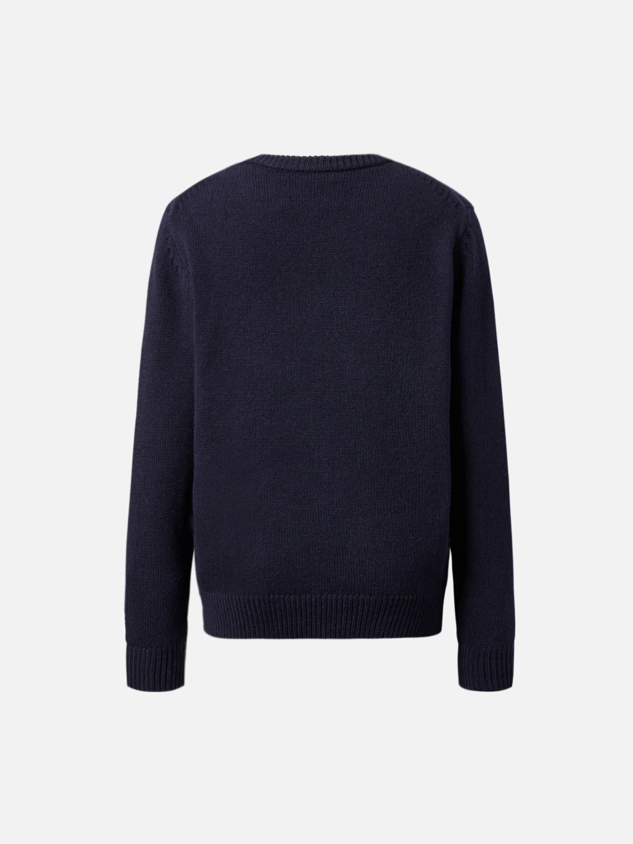 Crewneck Douglas Cashmere Blend With Sciupa Femmine Jacquard Blue