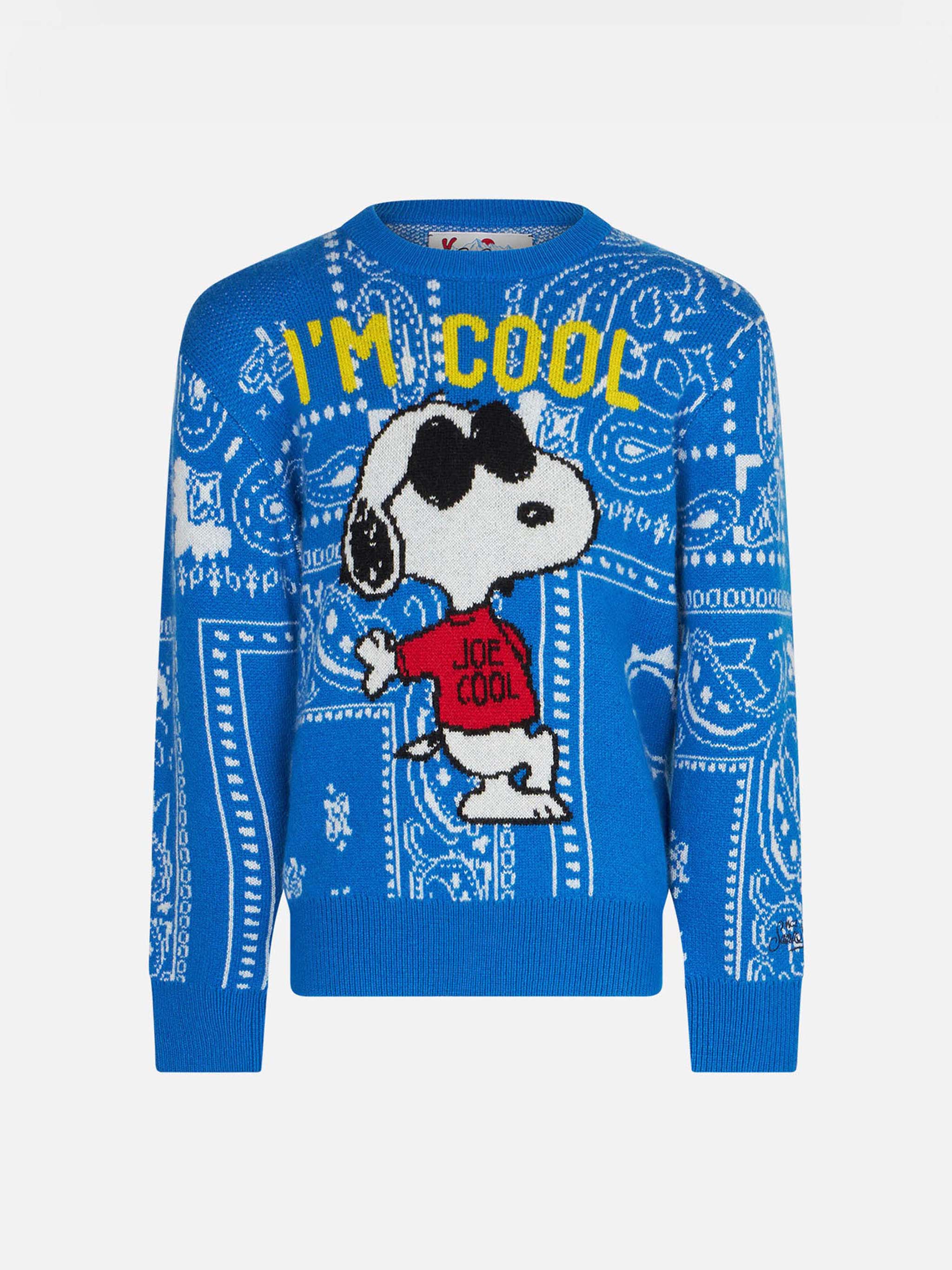 Boy Crewneck Sweater With Snoopy Print | Peanuts™ Special Edition Blue