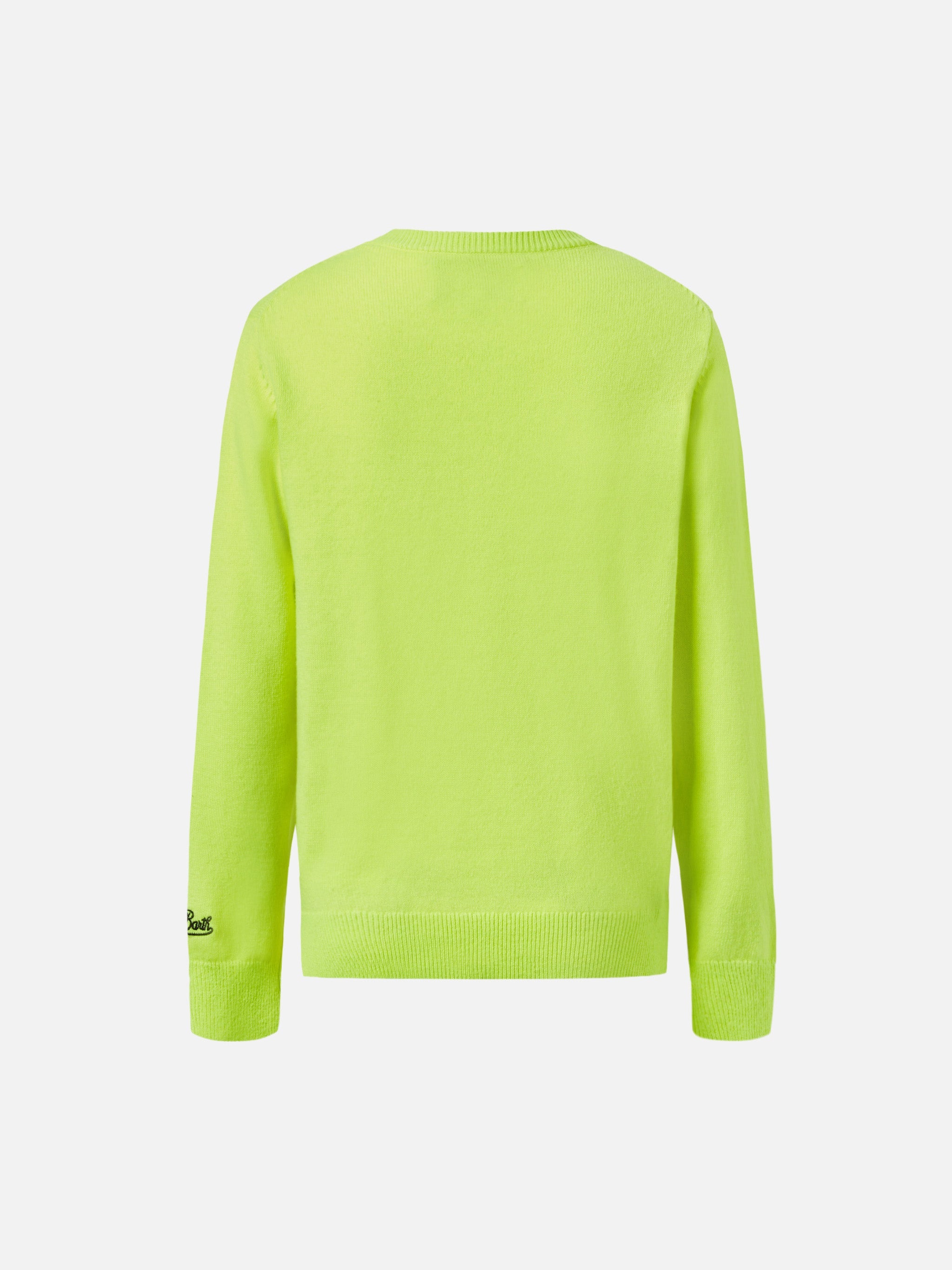 Crewneck Douglas With Off-Piste Postcard Jacquard Fluo