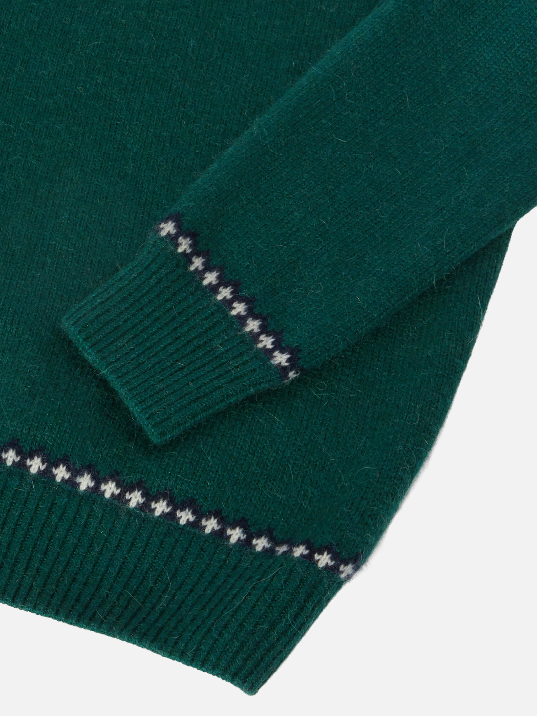 Alpaca Sweater Douglas With Fair-Isle Jacquard Green
