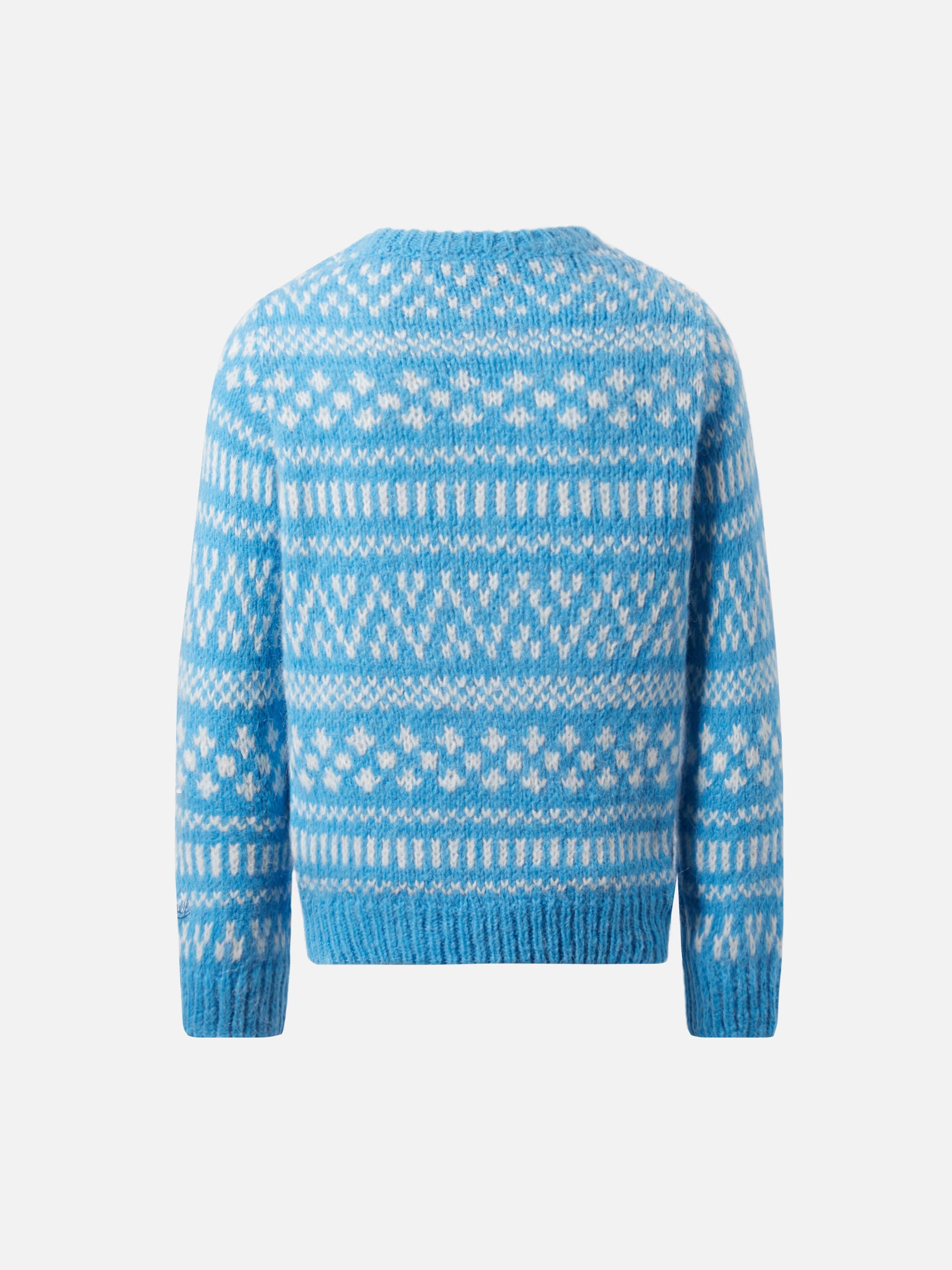 Light Blue Crewneck Douglas Soft With Prince Of Chalet Embroidery Sky