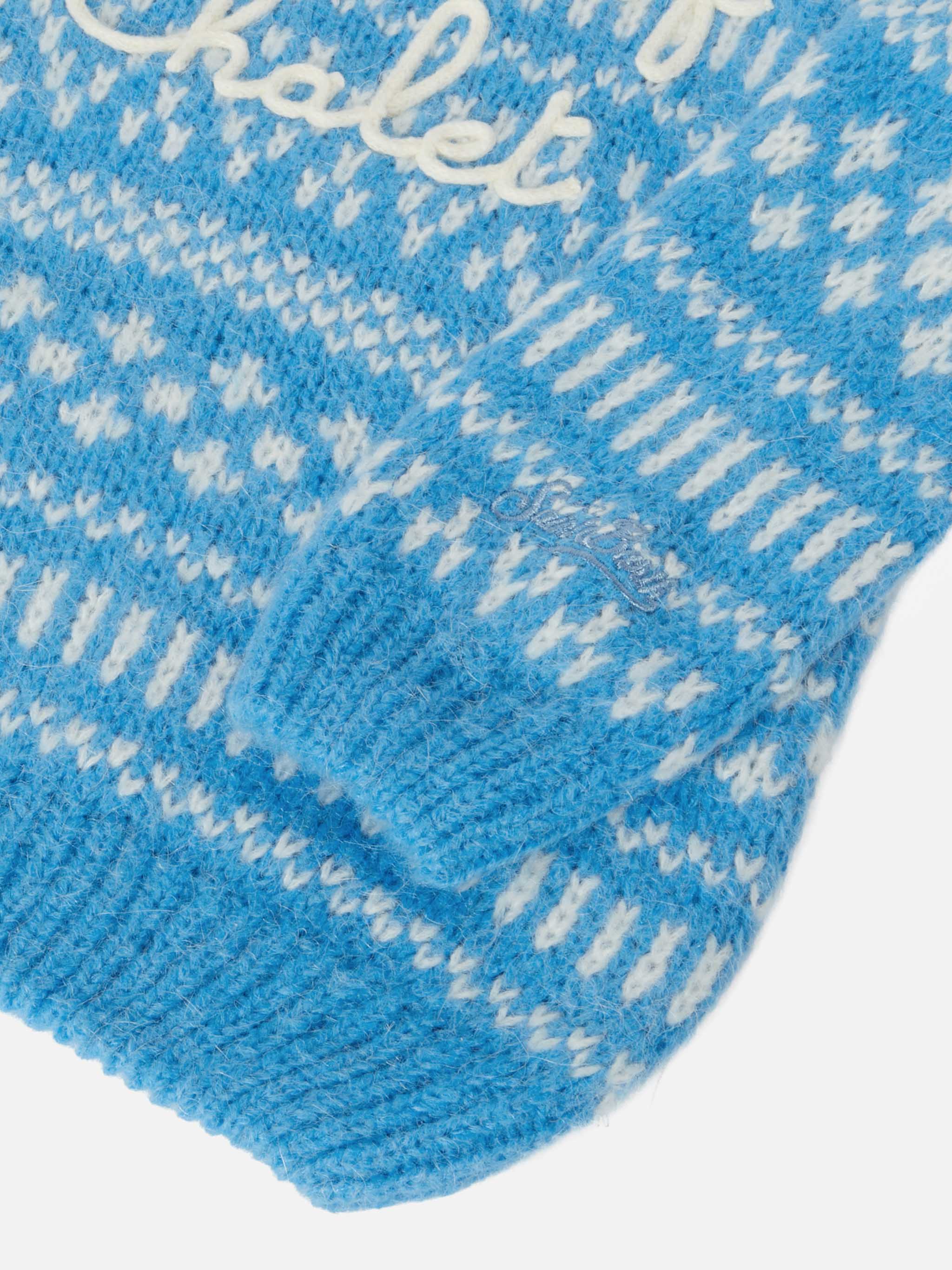 Light Blue Crewneck Douglas Soft With Prince Of Chalet Embroidery Sky