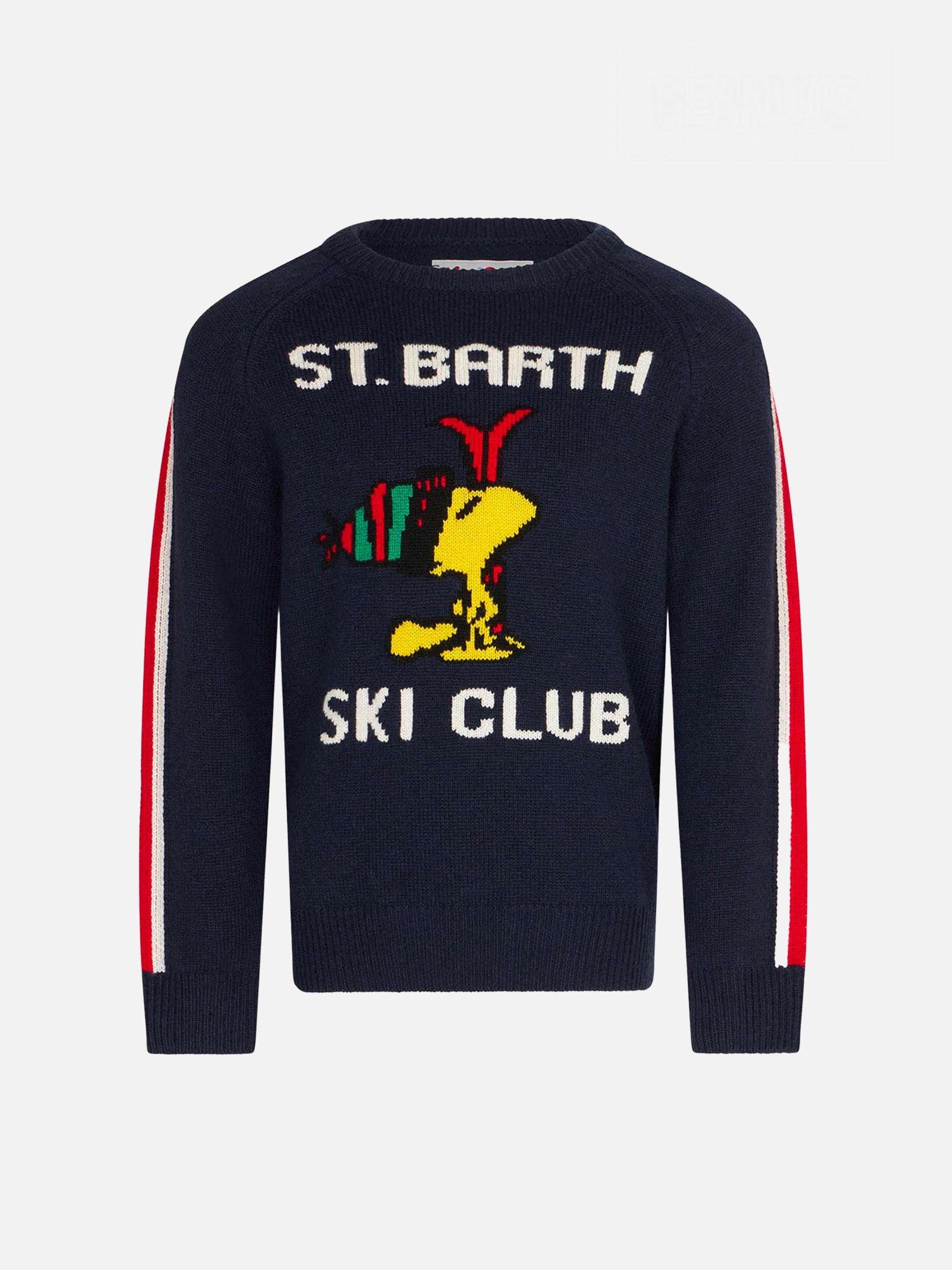 Boy Crewneck Sweater With Woodstock Print | - Peanuts™ Special Edition Blue