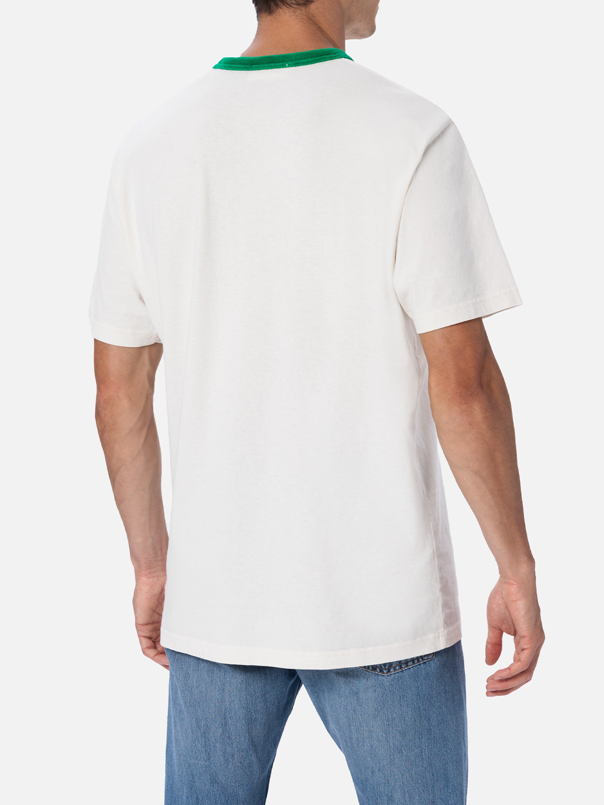 Man White Cotton T-Shirt Dover With Australian Embroidery | Brand Special Edition
