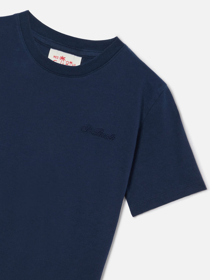 Navy Blue Dover Jr T-Shirt Pure Cotton With Embroidered Logo