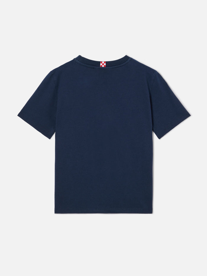 Navy Blue Dover Jr T-Shirt Pure Cotton With Embroidered Logo