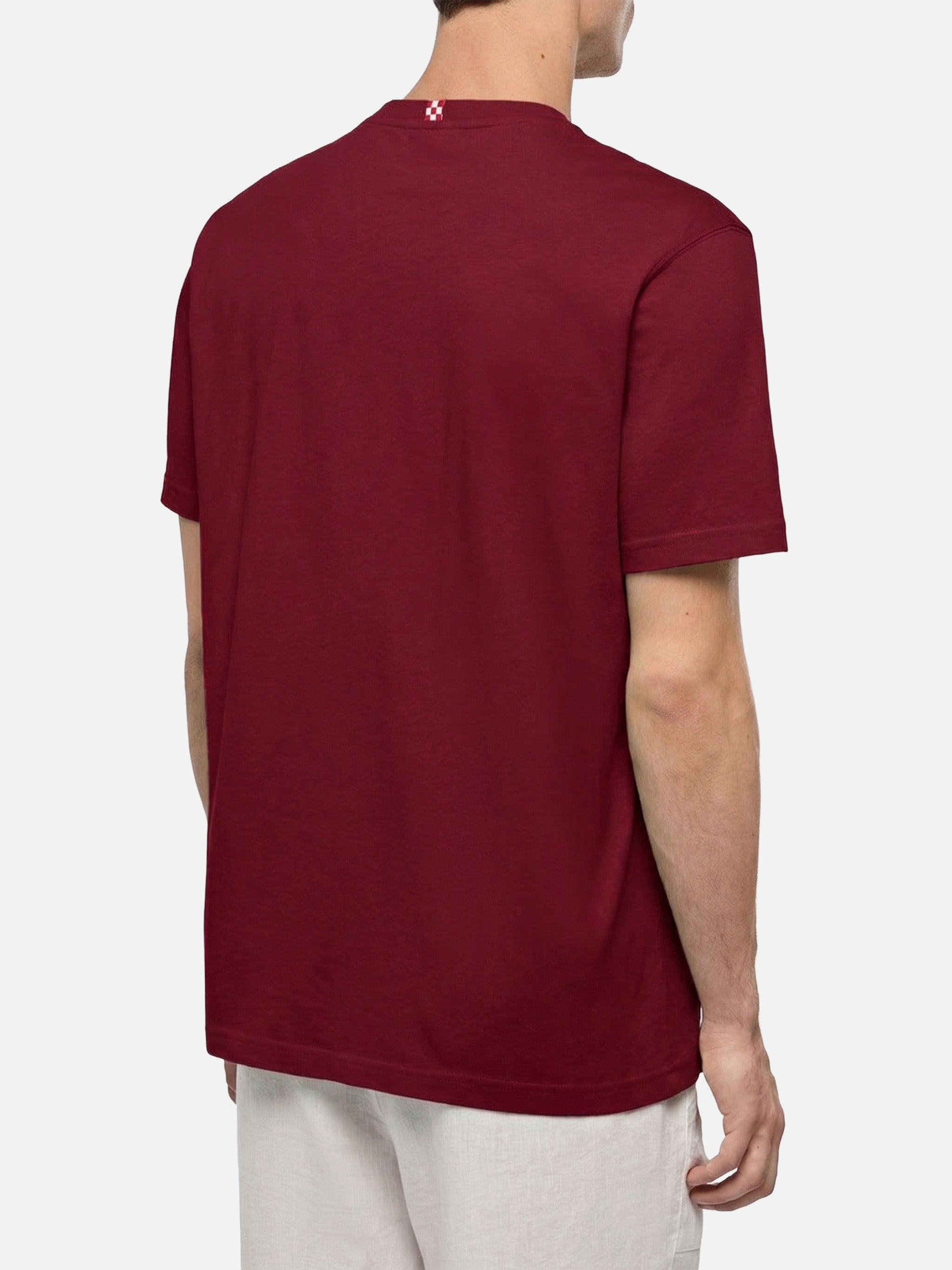 Dover Bordeaux Cotton Jersey T-Shirt With St. Barth Embroidery Red