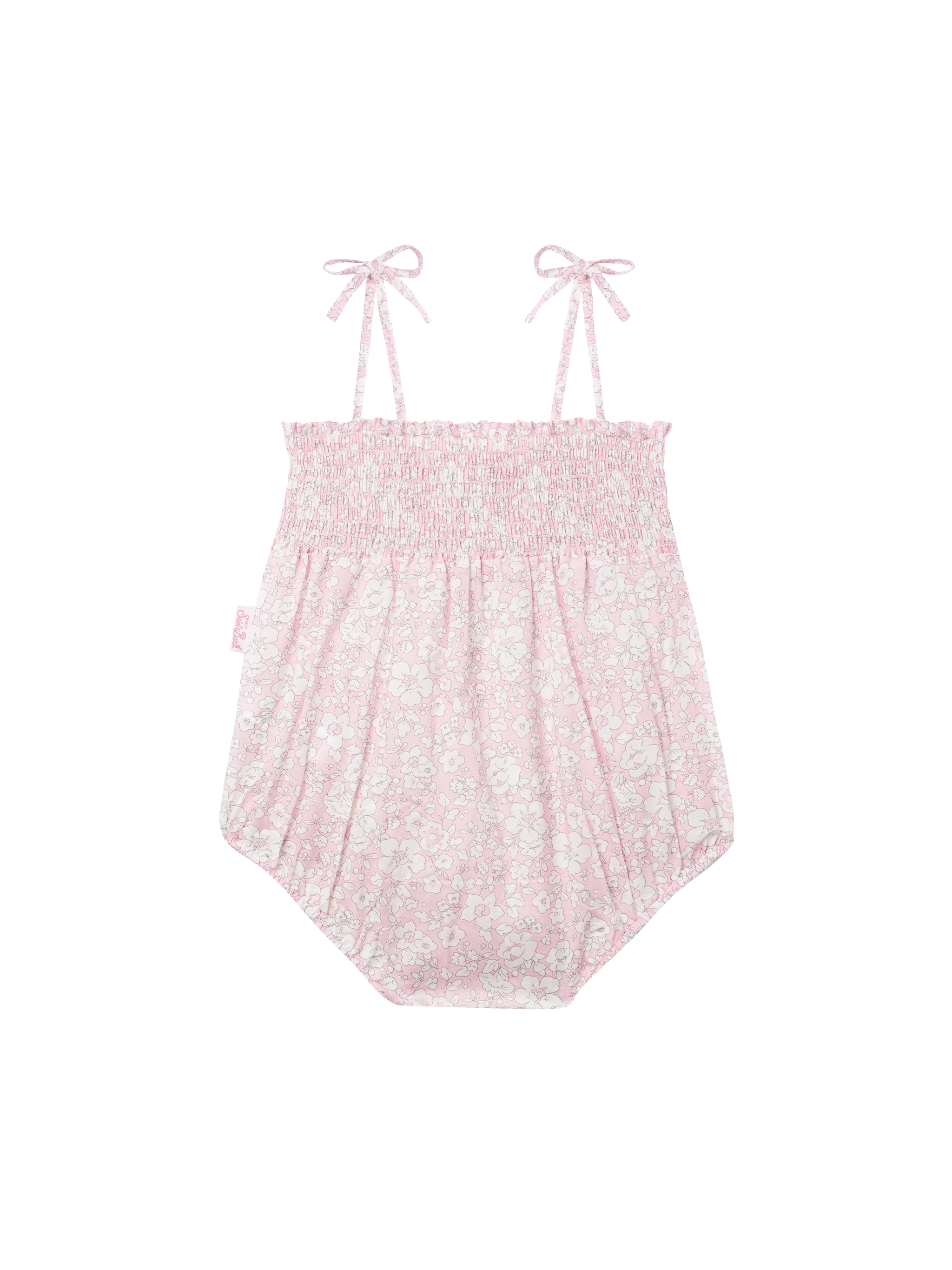 Dudu Newborn Cotton Romper Suit With Flower Print Pink Overalls