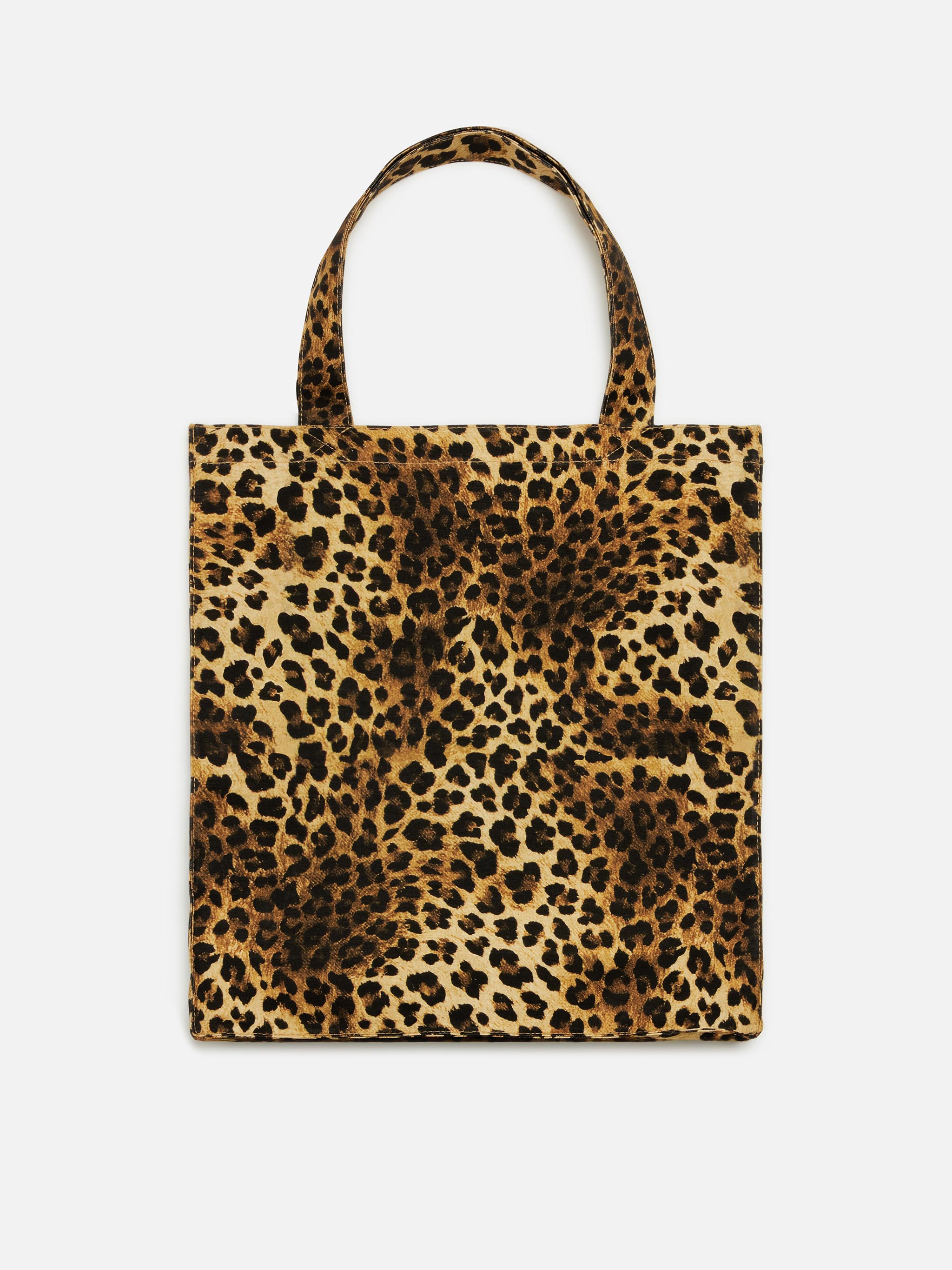 Essential Flat Cotton Animalier Bag With Saint Barth Logo Brown
