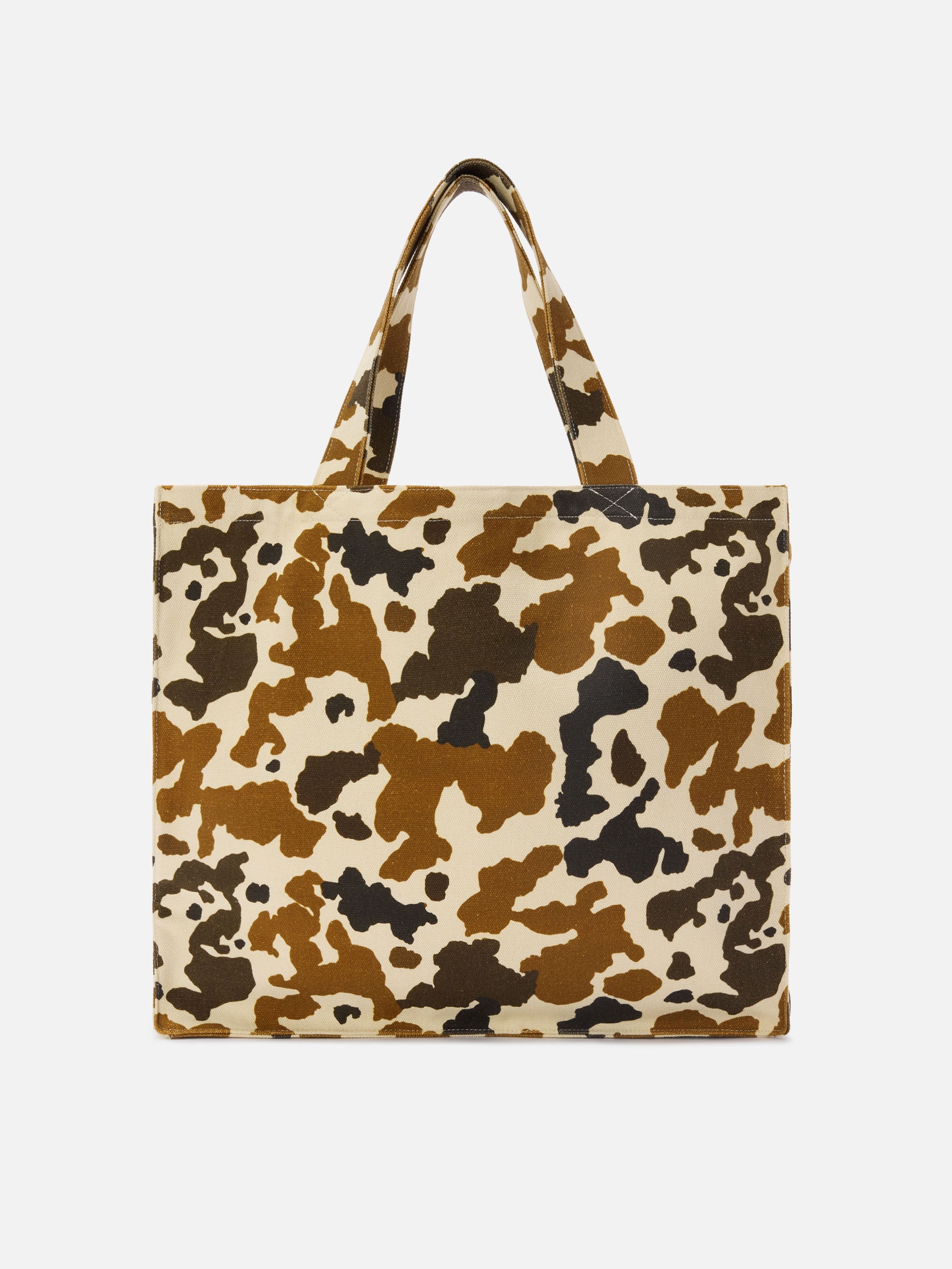 Essential Canvas Tote Bag With Cow Print And Printed Logo Pink