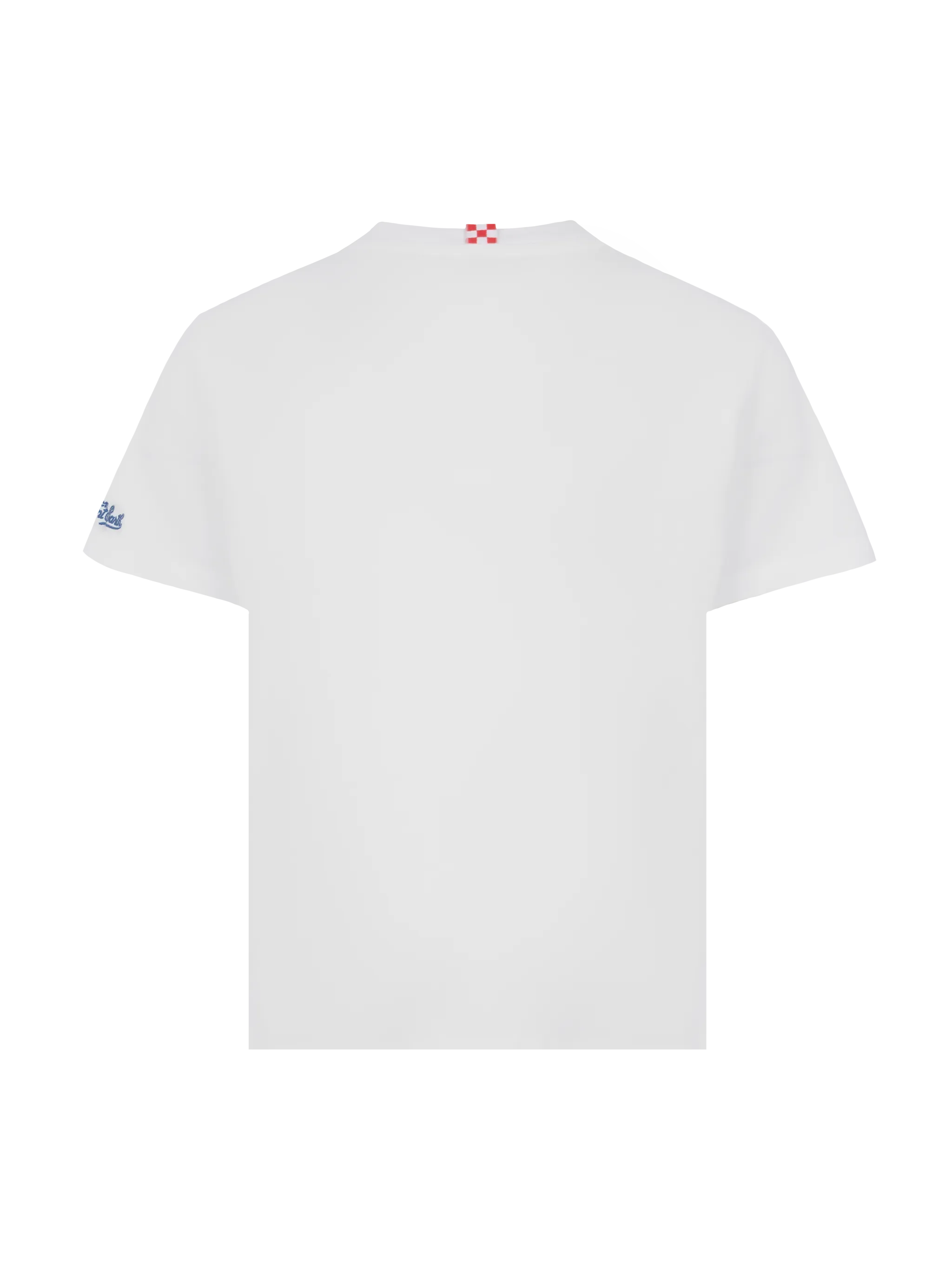 Eddy Cotton T-Shirt With Octopus Print And St. Barth Sailor Embroidery White