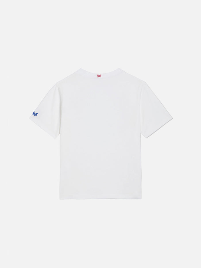 Eddy T-Shirt With Chest Pocket And Sardines Illustration White