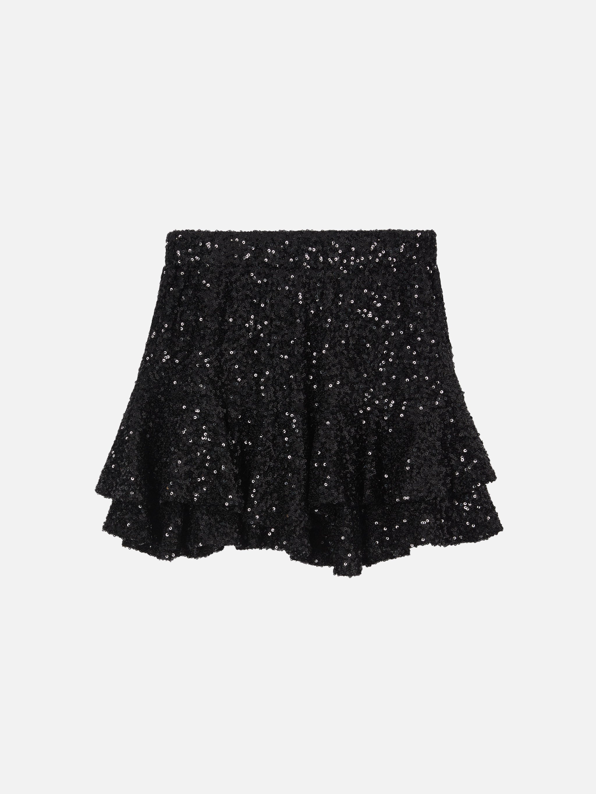Eivissa Jr Sequin Ruffle Mini Skirt Black
